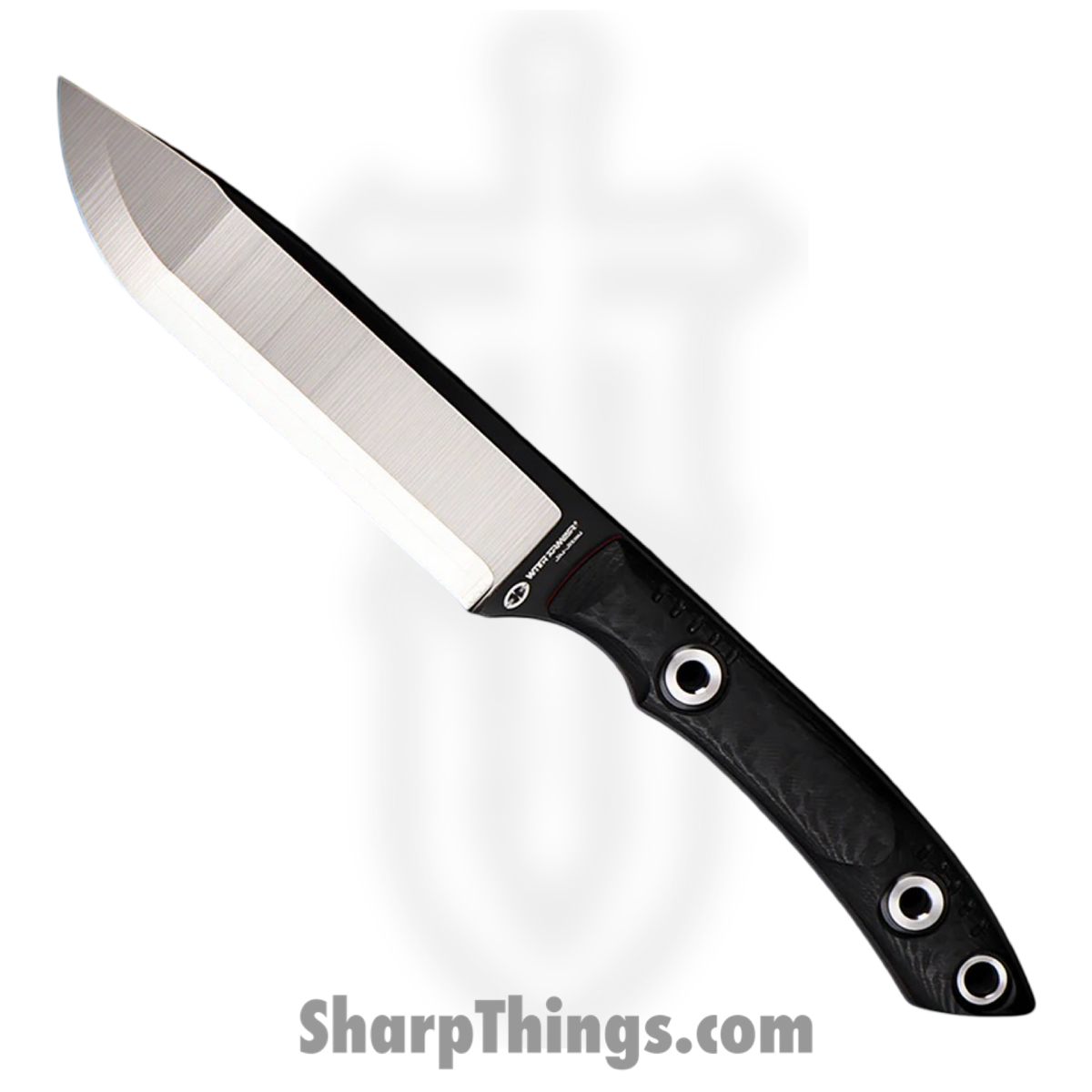 WithArmour - WA2411-BK - GrayMen - Fixed Blade Knife - WASTEEL Two Tone Clip Point - SCFG10 - Black Red
