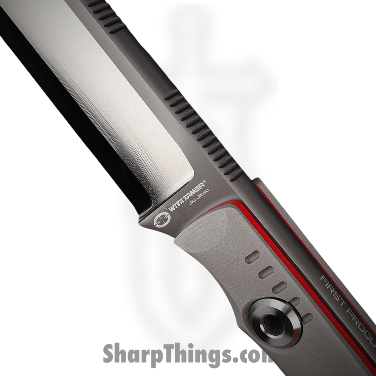 WithArmour - WA2411-GY - GrayMen - Fixed Blade Knife - WASTEEL Two Tone Clip Point - G10 - Gray Red - Image 3