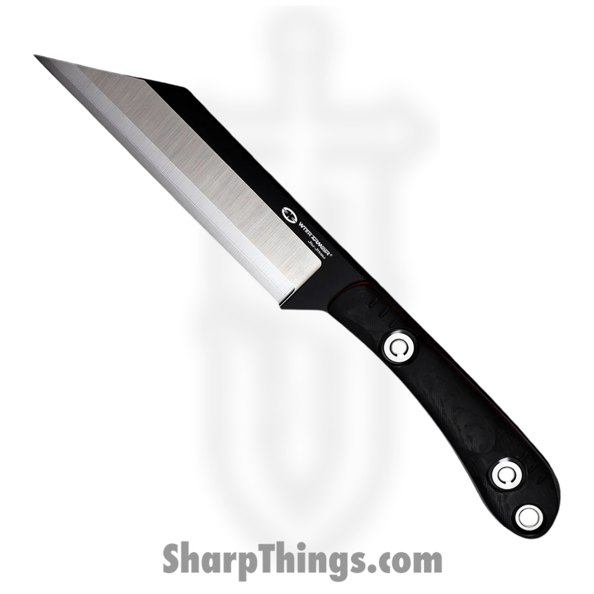 WithArmour - WA2412-BK - VikingNeck - Fixed Blade Knife - WASTEEL Two Tone Reverse Tanto - SCFG10 - Black Red