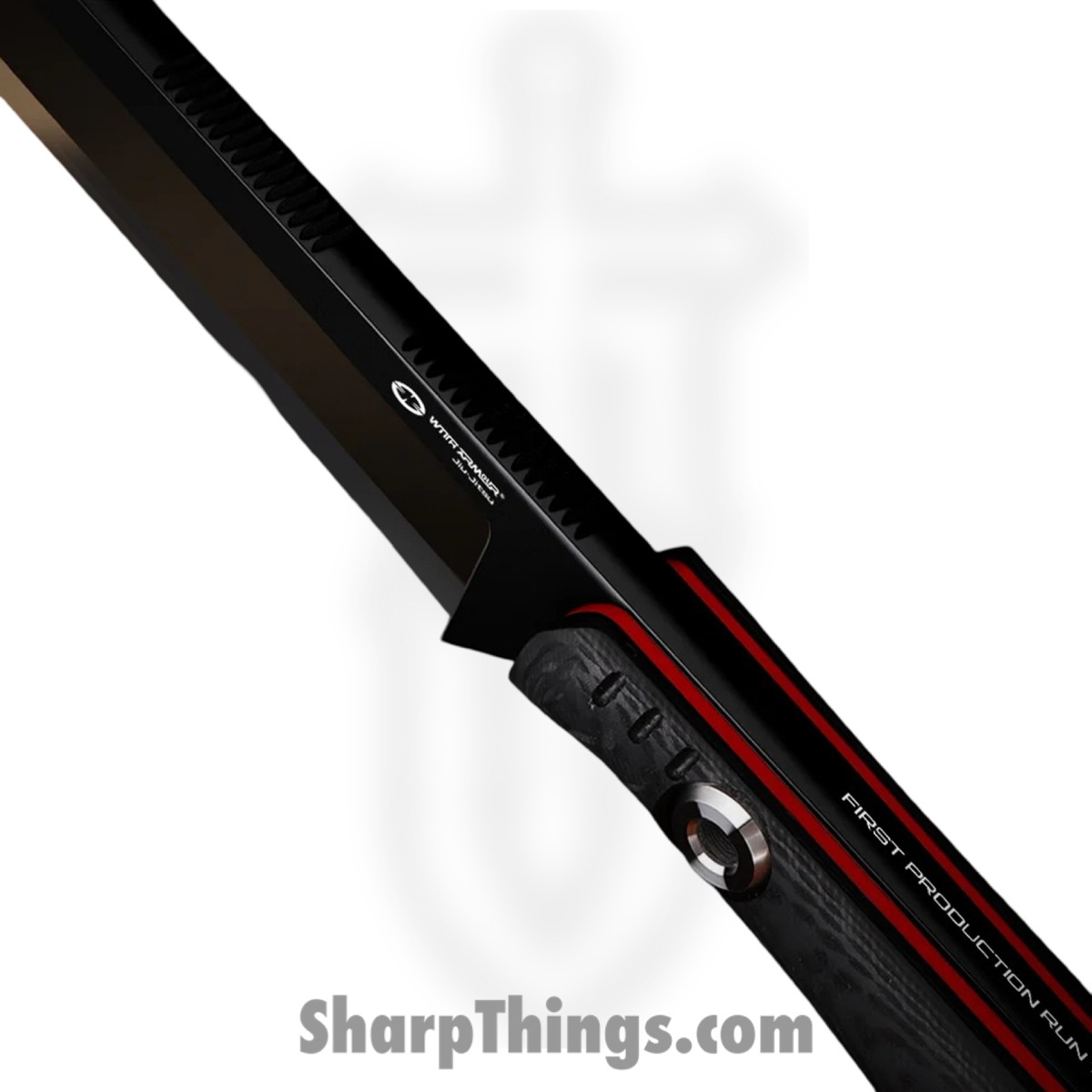 WithArmour - WA2412-BK - VikingNeck - Fixed Blade Knife - WASTEEL Two Tone Reverse Tanto - SCFG10 - Black Red - Image 3