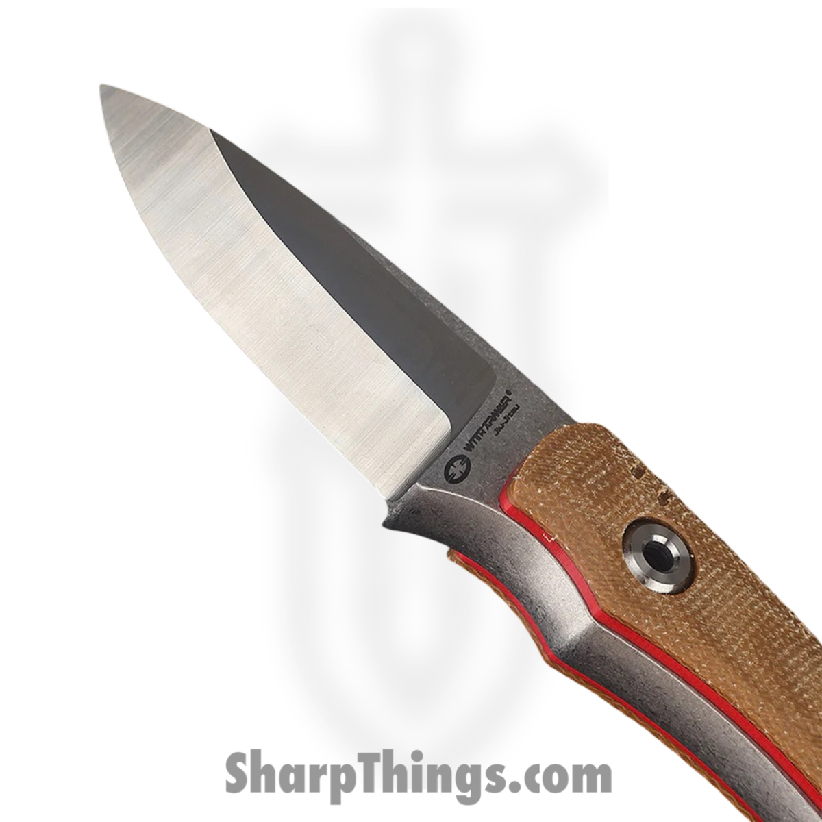WithArmour - WA2413-TN - NotDone - Fixed Blade Knife - VG-10 Stonewash Drop Point - Micarta G10 - Tan Red - Image 3