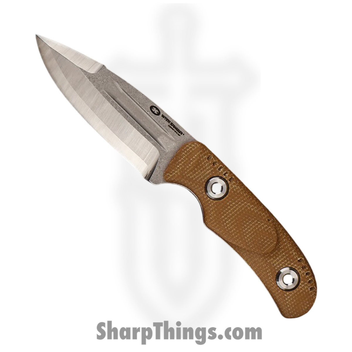WithArmour - WA2415-TN - Fury Compact - Fixed Blade Knife - WASTEEL Satin Spear Point - Micarta G10 - Tan Red