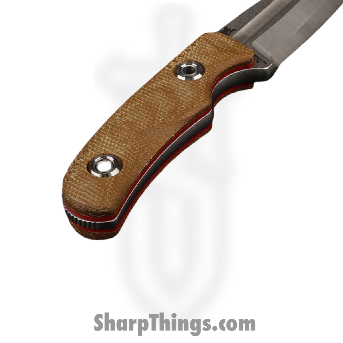 WithArmour - WA2415-TN - Fury Compact - Fixed Blade Knife - WASTEEL Satin Spear Point - Micarta G10 - Tan Red - Image 3