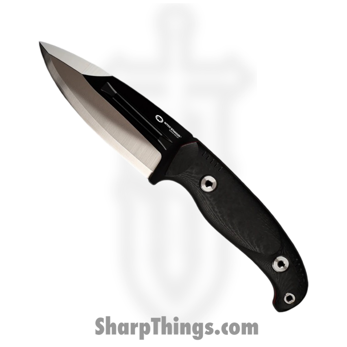 WithArmour - WA2417-BK - FuryField - Fixed Blade Knife - WASTEEL Stonewash Spear Point - SCFG10 - Black Red