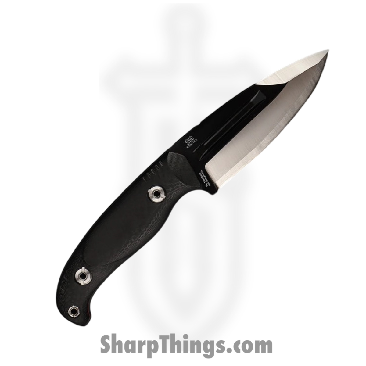 WithArmour - WA2417-BK - FuryField - Fixed Blade Knife - WASTEEL Stonewash Spear Point - SCFG10 - Black Red - Image 2