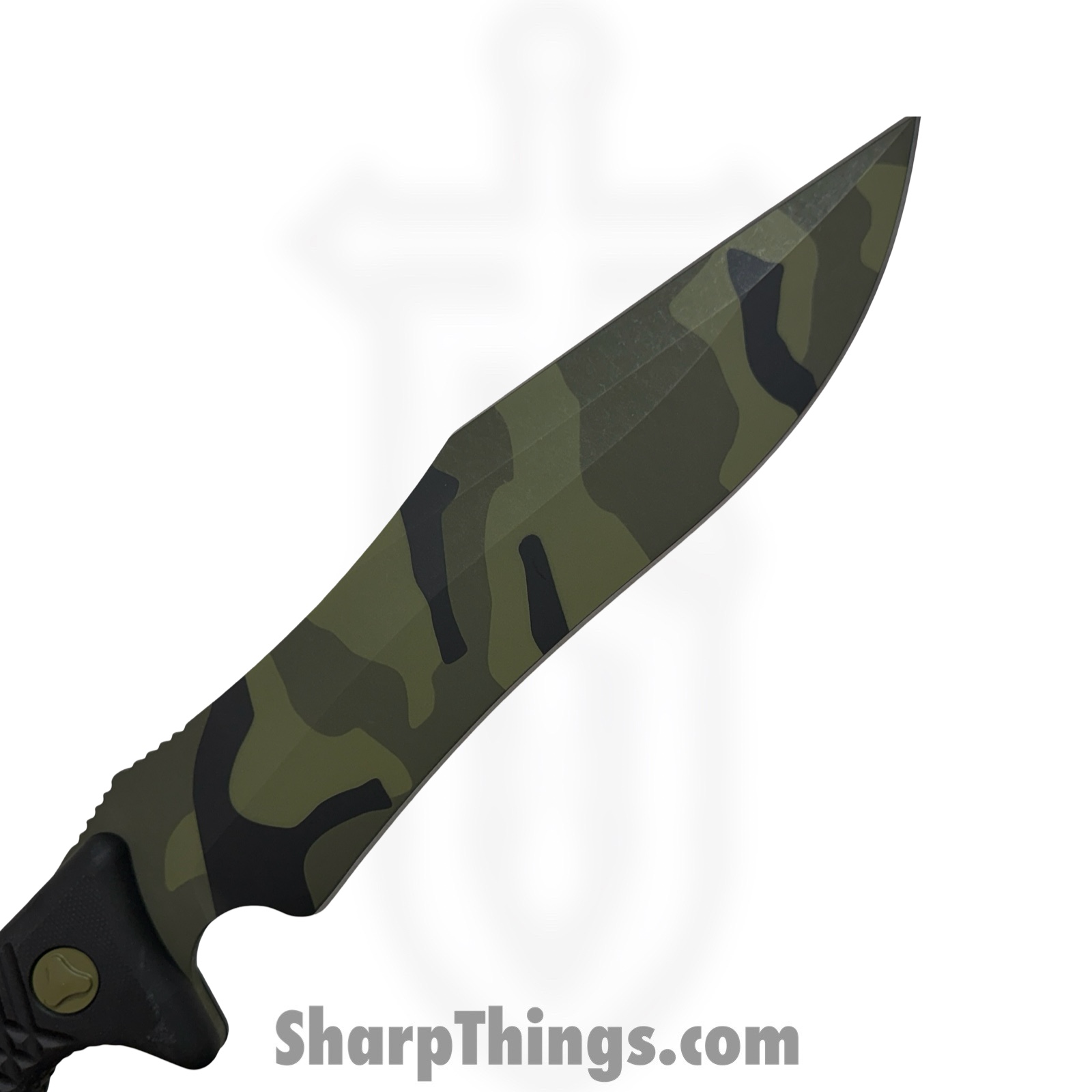 Microtech - 104-1JUCS - Arbiter SS - Fixed Blade Knife - M390 Jungle Camo Recurve Clip Point - G10 - Black - Image 3