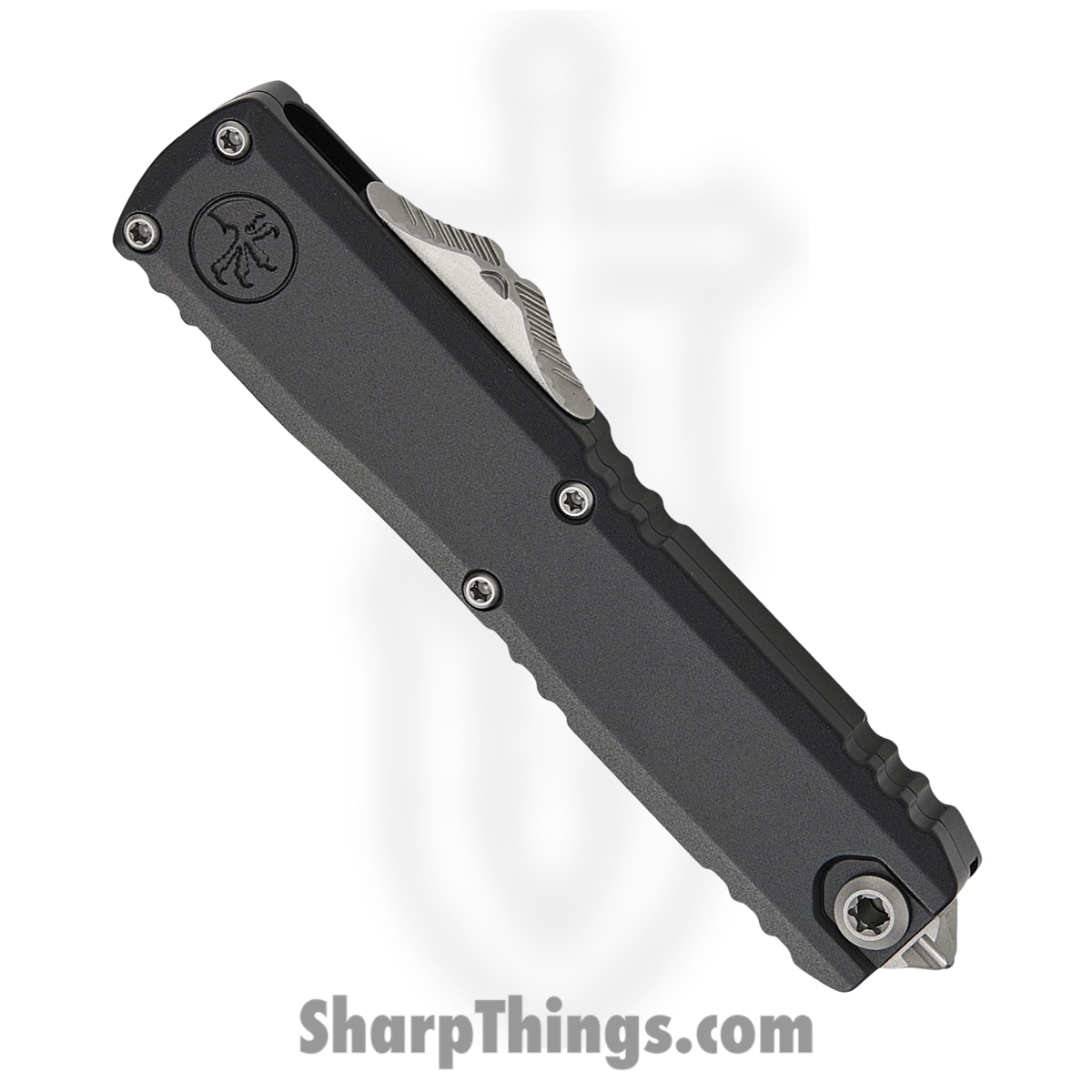 Microtech - 11474-10 - UTX-70 Gen IV - OTF Auto - M390MK Stonewash Dagger - Aluminum - Black - Image 3