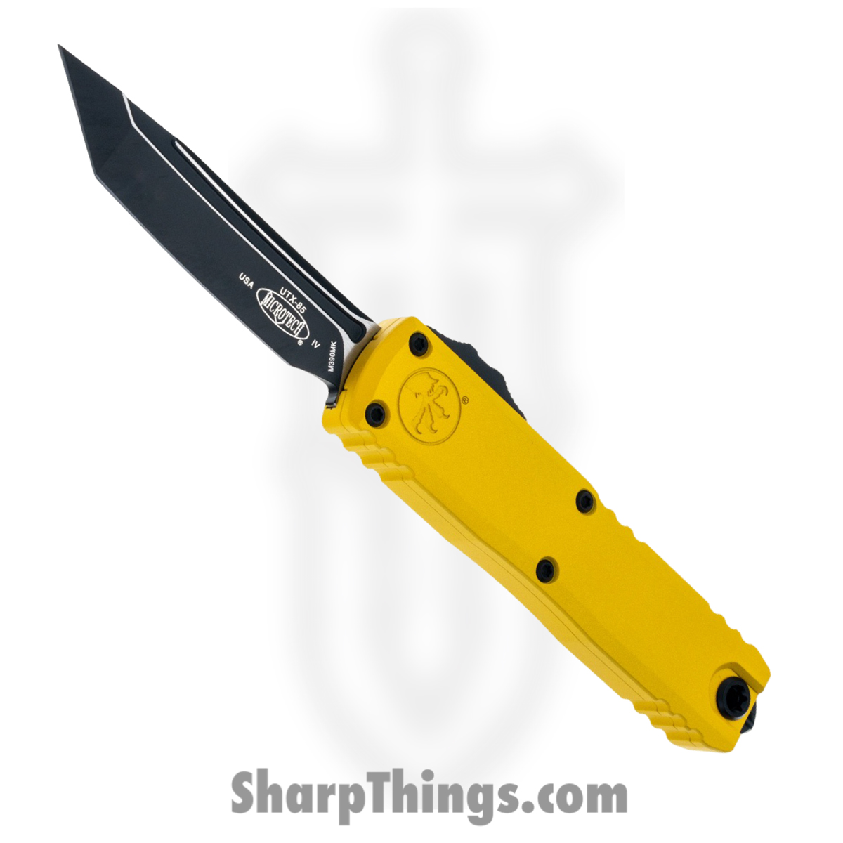 Microtech - 12334-1YW - UTX-85 Gen IV - OTF Auto - M390MK Coated Tanto - Aluminum - Yellow
