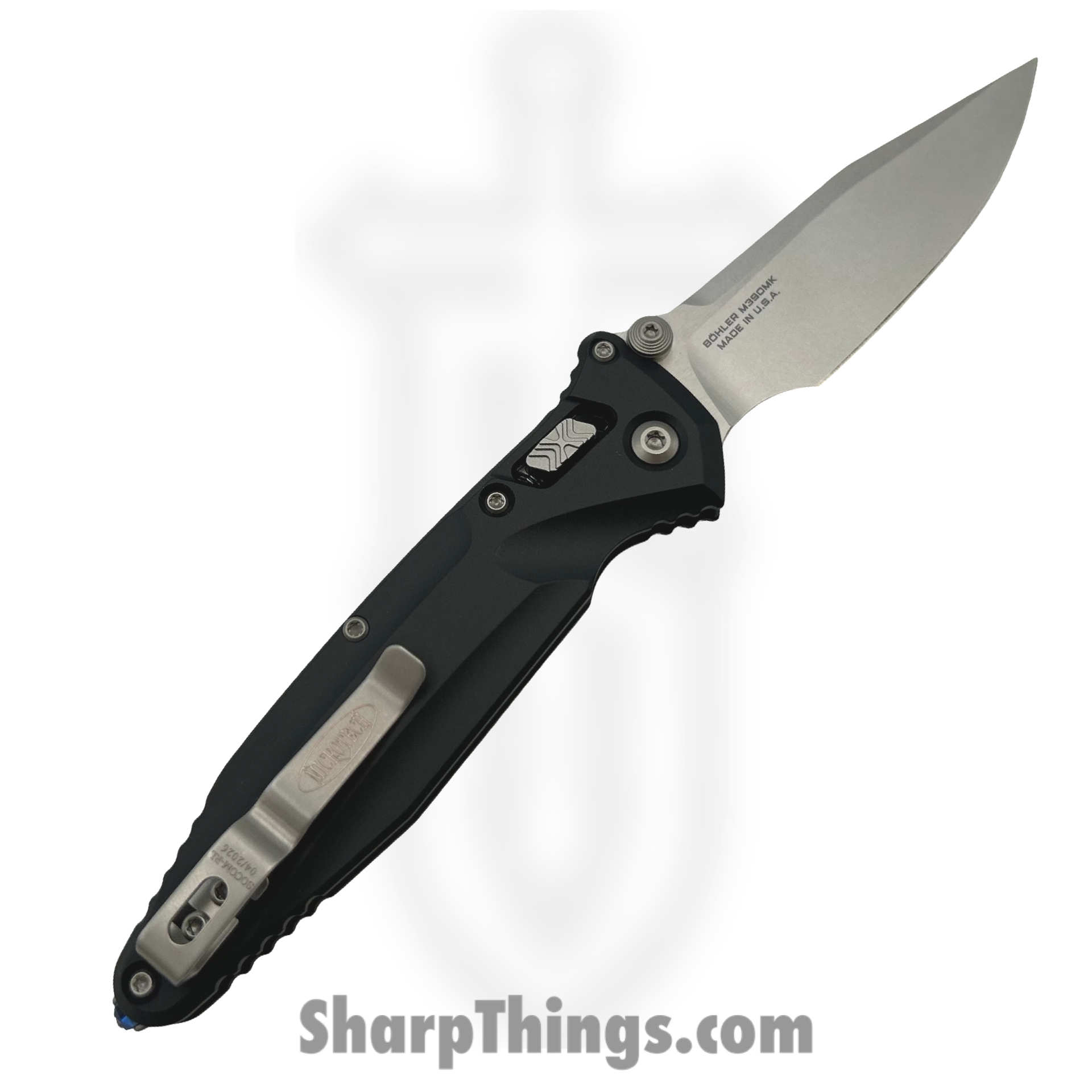 Microtech - 159RL-10 - Socom Delta - Folding Knife - M390MK Stonewash Spear Point - Aluminum - Black - Image 2