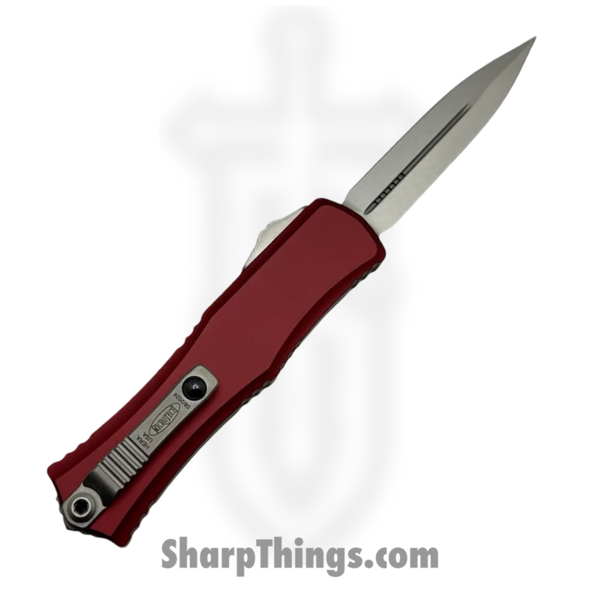 Microtech - 1702M-10MR - Mini Hera II - OTF Auto - M390MK Stonewash Dagger - Aluminum - Merlot - Image 2