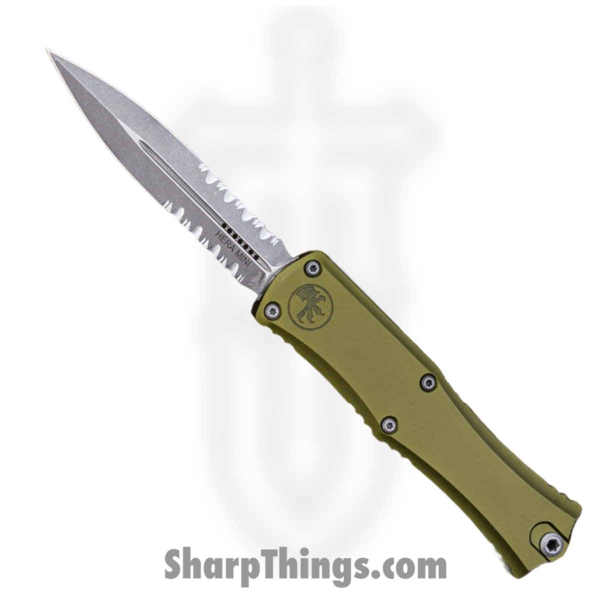 Microtech - 1702M-11APOD - Mini Hera II - OTF Auto - M390 Apocalyptic Dagger P/S - Aluminum - OD Green
