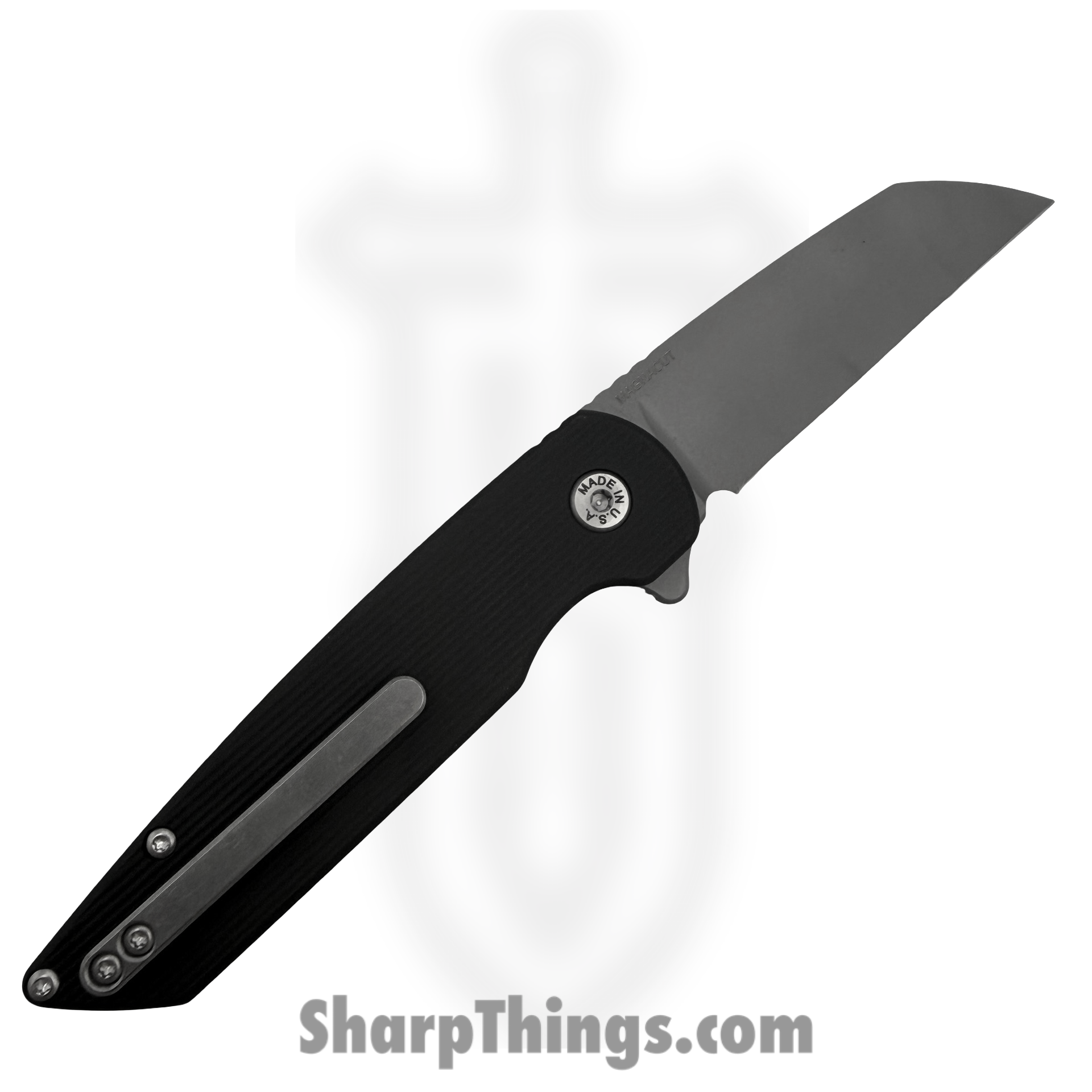 ABW - ABW-M2-SW-BK - Model 2 - Folding Knife - CPM MagnaCut Stonewash Sheepsfoot - 6061-T6 Aluminum - Black - Image 2