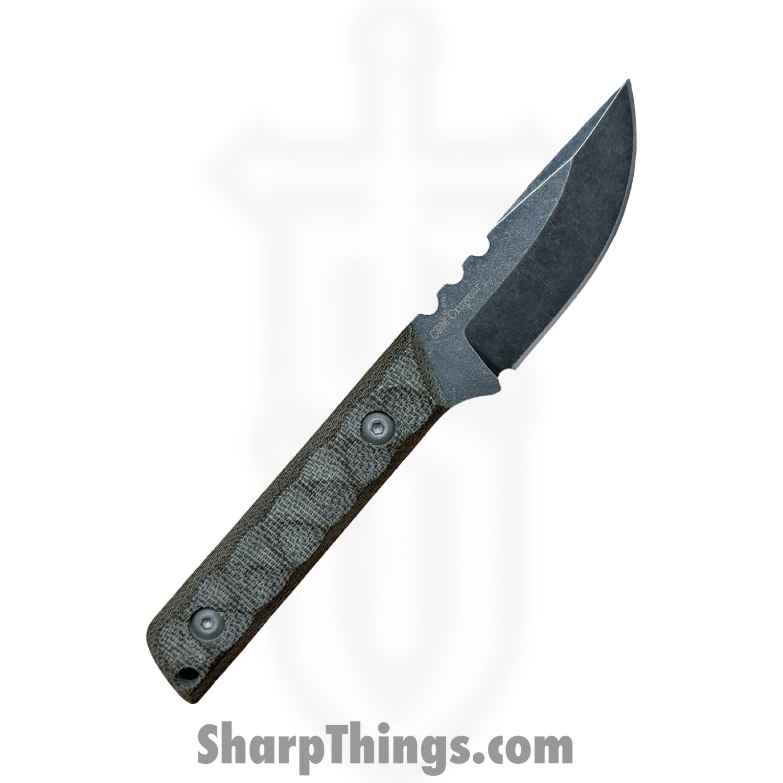 Bald Man K&T - BaldBS2602 - Thicker Clipper - Fixed Blade Knife - CPM CruWear Stonewash Clip Point - Canvas - OD Green - Image 2