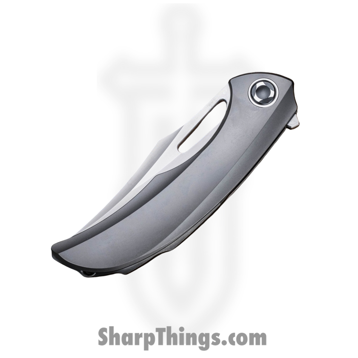 Poikilo Blade - BIO-ARM-STDPSW-398-TI - Armadillo - Folding Knife - Bohler M398 Pearlescent Stonewash Clip Point - Titanium - Natural - Image 3