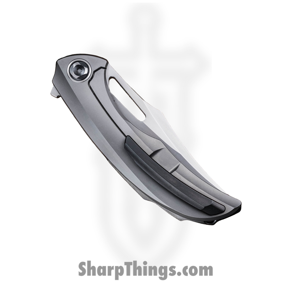 Poikilo Blade - BIO-ARM-STDPSW-398-TI - Armadillo - Folding Knife - Bohler M398 Pearlescent Stonewash Clip Point - Titanium - Natural - Image 4