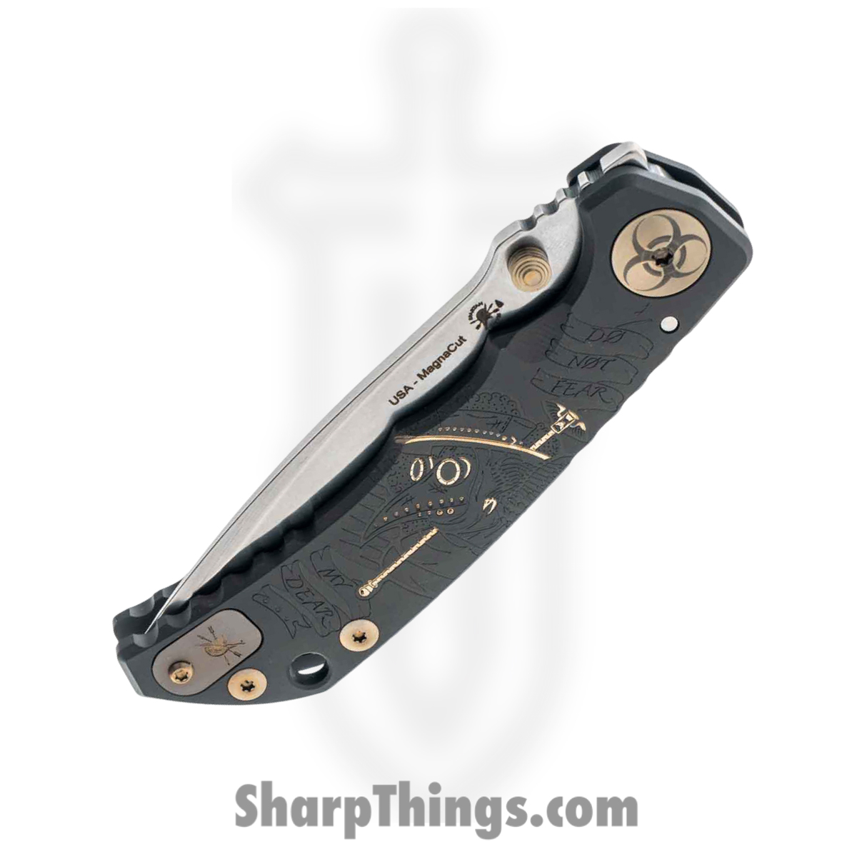 Spartan Blades - SF10 Custom - Harsey Custom - Folding Knife - CPM MagnaCut Stonewash Drop Point - 6AL4V Titanium - Black Plague - Image 5