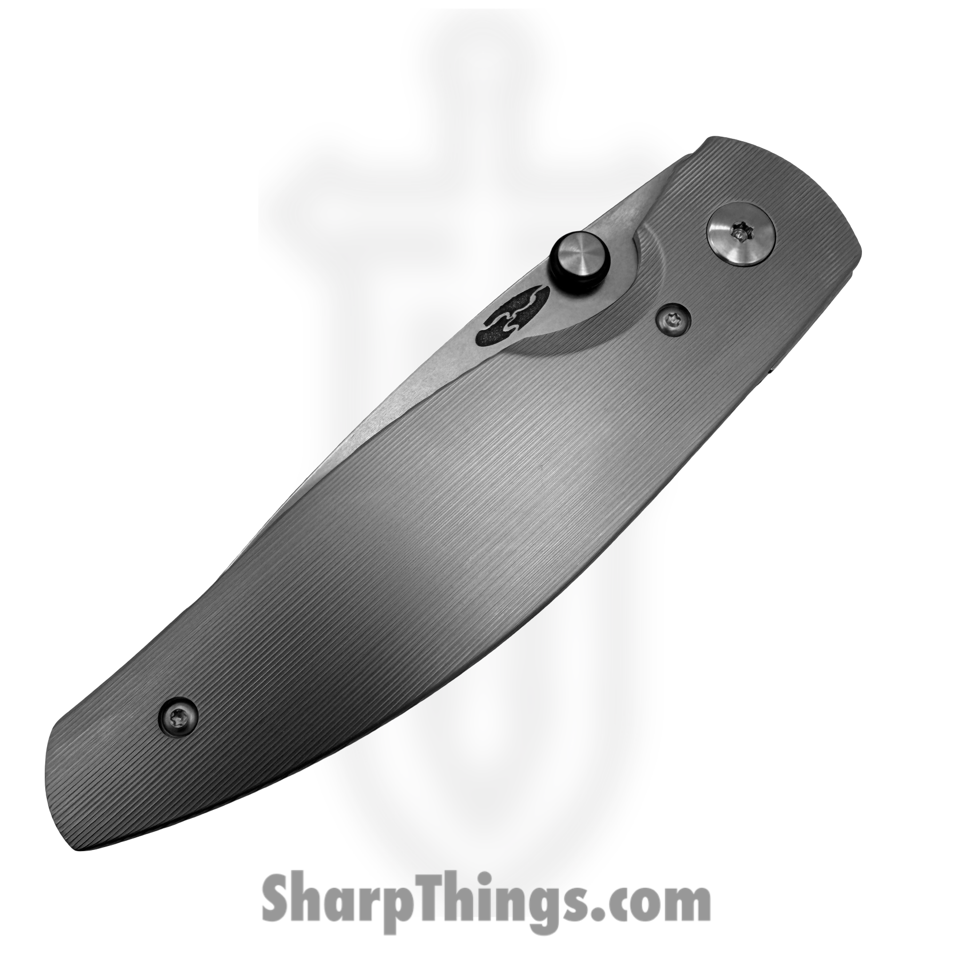 TRM - DLR-ATM-TI-PS - Atom - Folding Knife - CPM MagnaCut Stonewash Drop Point - 3D Smooth Contoured "Pinstripe Scales" Titanium - Silver - Image 5