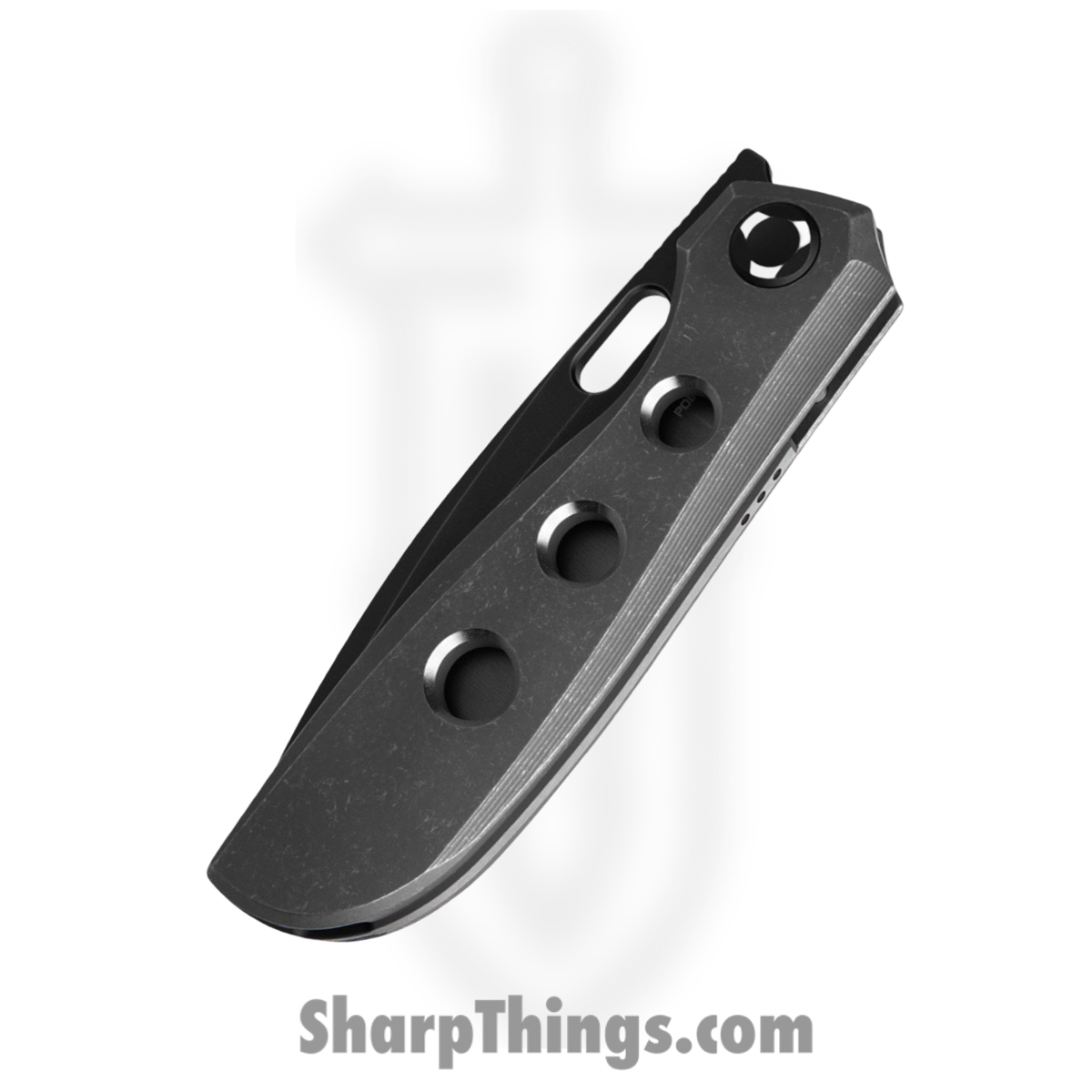 Poikilo Blade - EDC-GEC-STDDSW-398-TI-V3 - Gecko - Folding Knife - Bohler M398 Coated Drop Point - Titanium - Dark Stonewash - Image 2