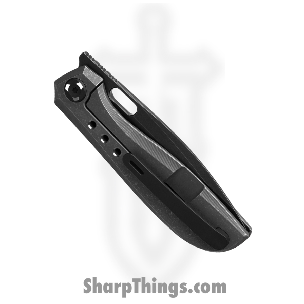 Poikilo Blade - EDC-GEC-STDDSW-398-TI-V3 - Gecko - Folding Knife - Bohler M398 Coated Drop Point - Titanium - Dark Stonewash - Image 3