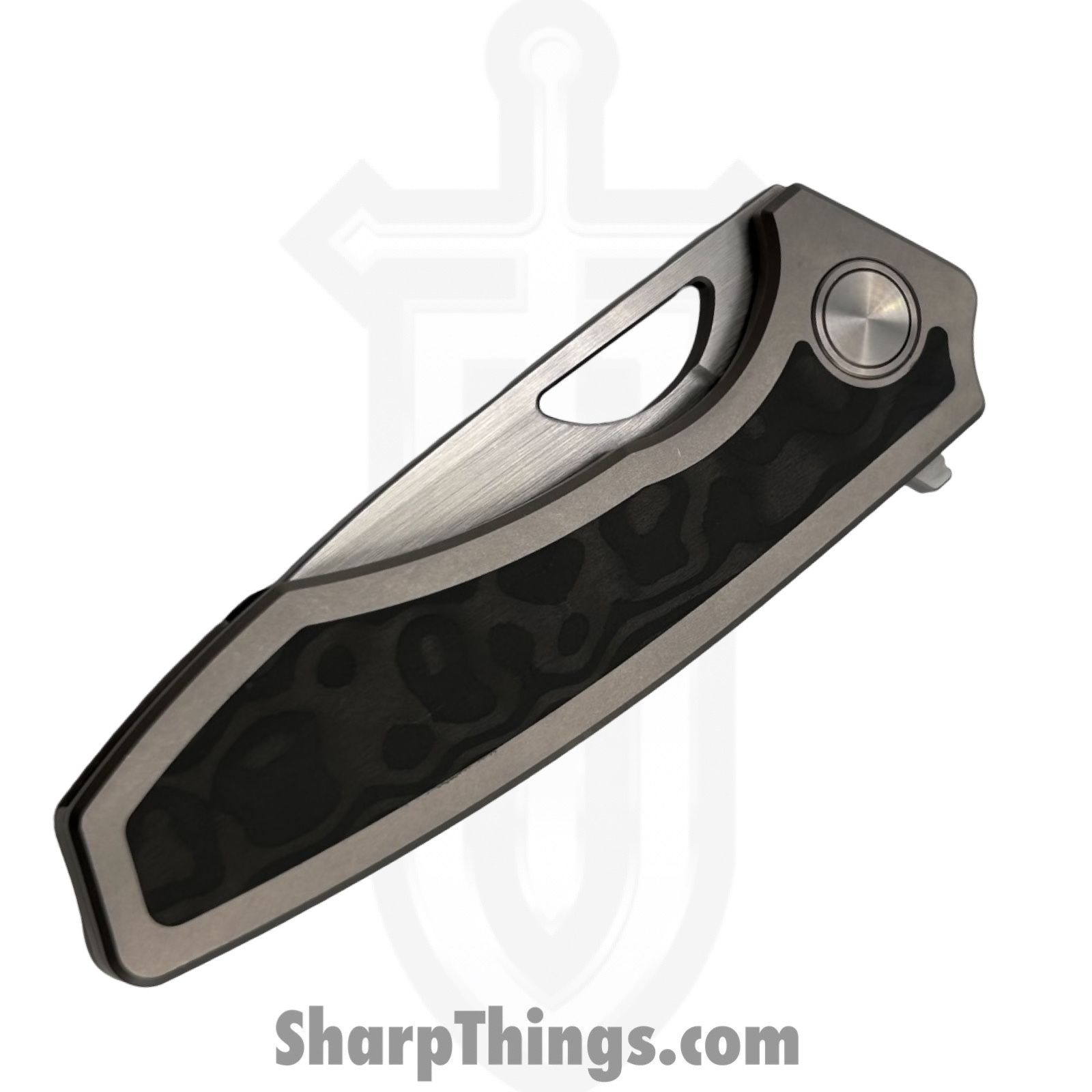 Gecko Customz KW - GCSIKKBP - Sikorae V2 - Folding Knife - CPM MagnaCut Satin Drop Point - Titanium Black Pearl Inlay - Silver Black - Image 5