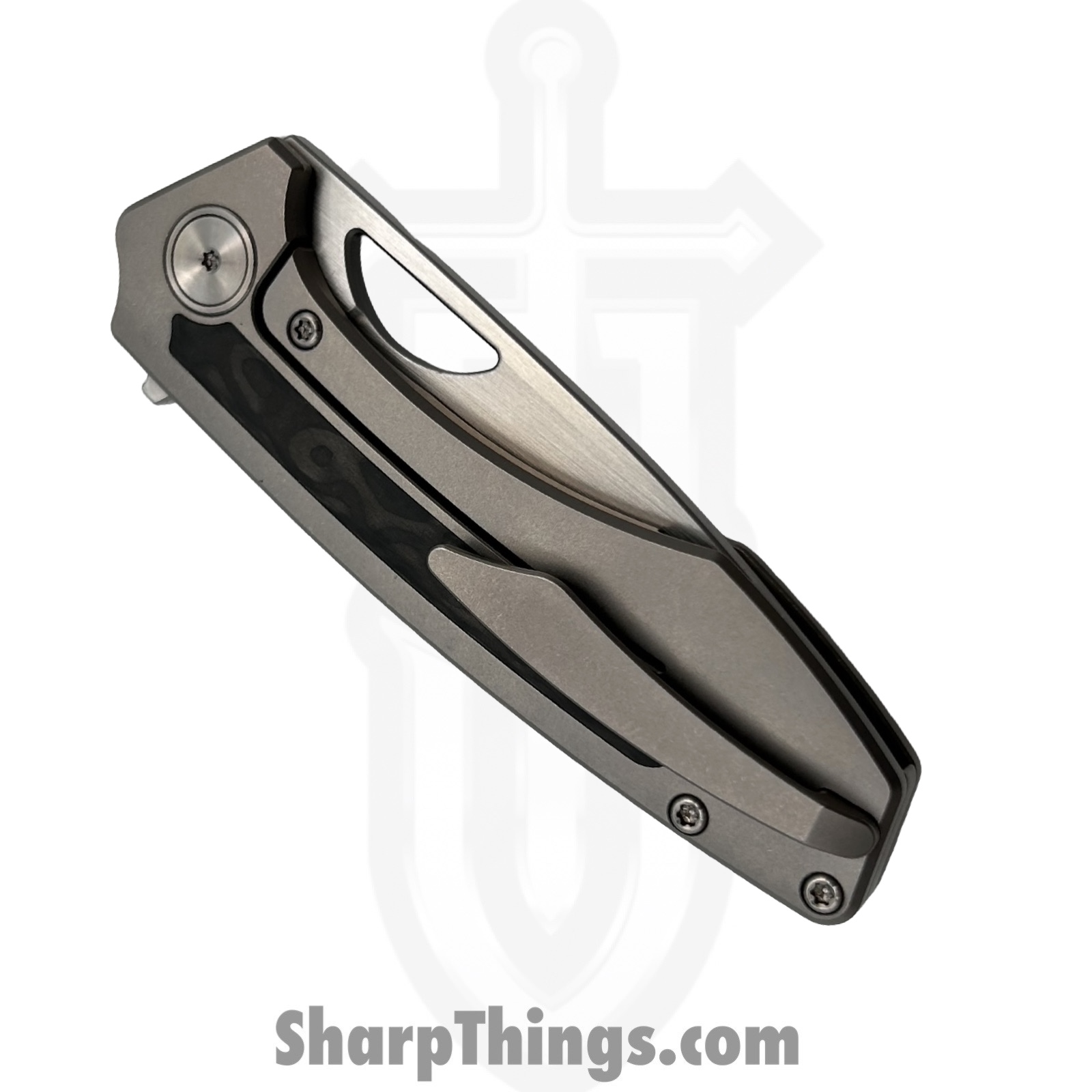 Gecko Customz KW - GCSIKKBP - Sikorae V2 - Folding Knife - CPM MagnaCut Satin Drop Point - Titanium Black Pearl Inlay - Silver Black - Image 3