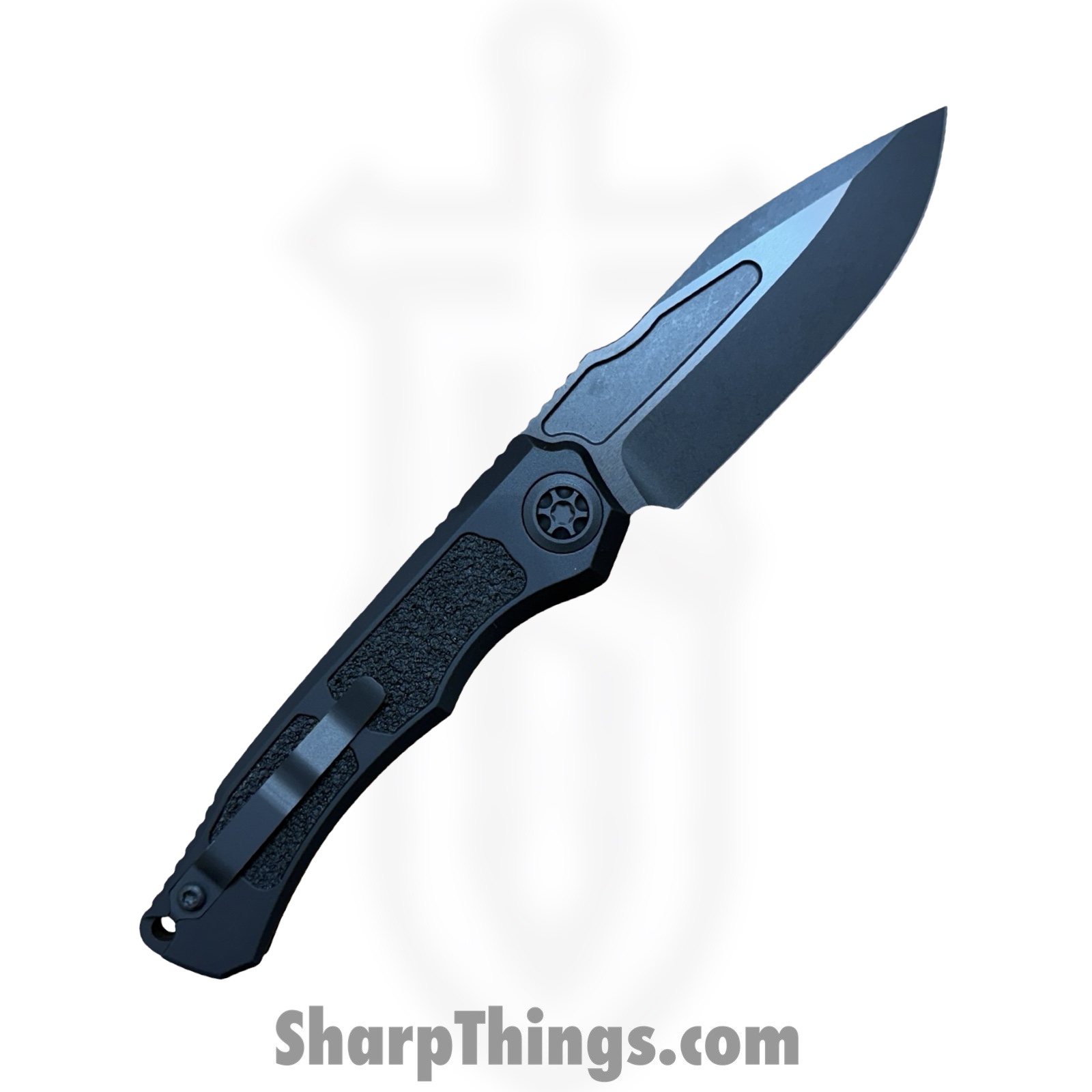 Heretic Knives - H000-6A-T - Wraith Tactical - Automatic Knife - CPM S35VN Coated Clip Point - Aluminum CF Bolster - Black - Image 2
