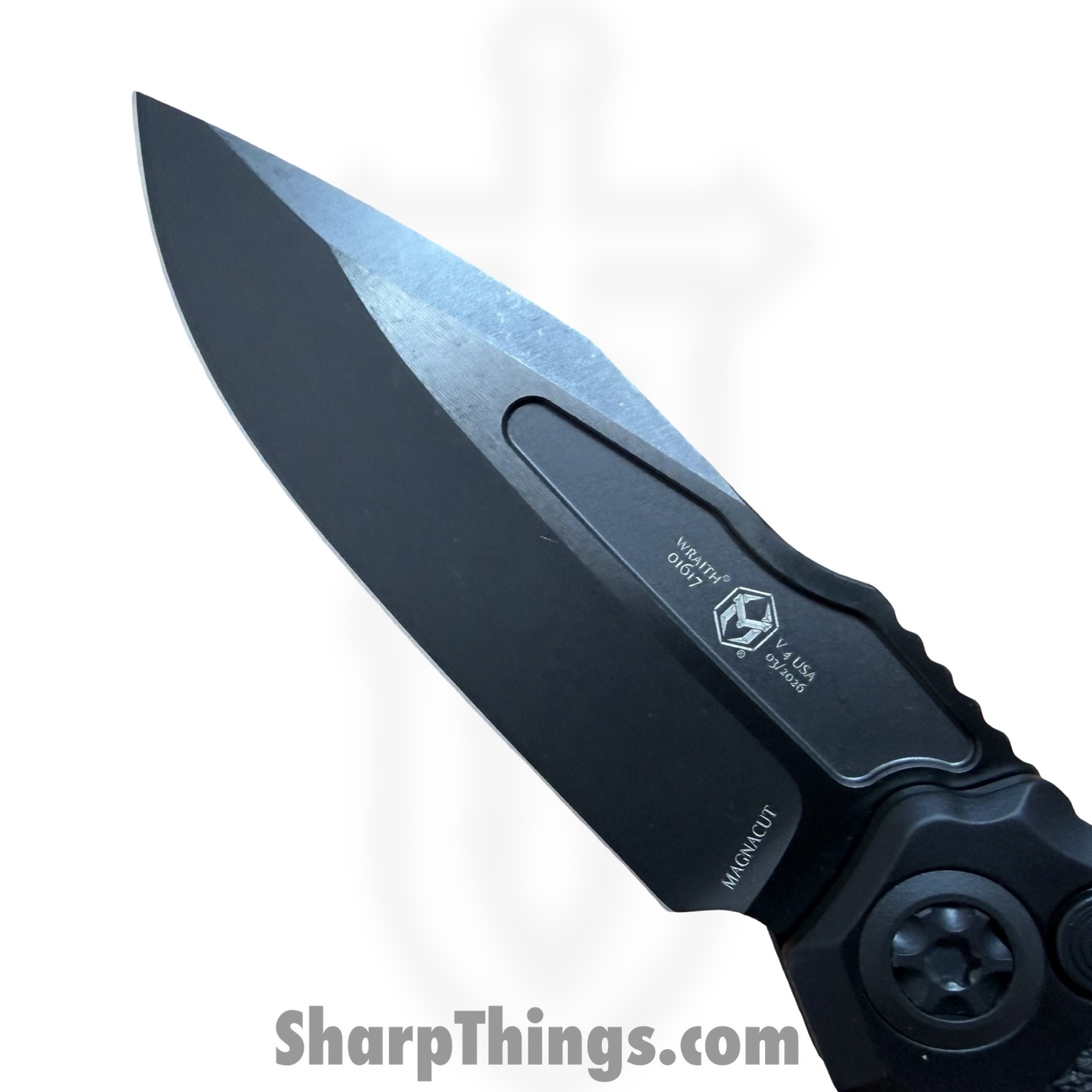 Heretic Knives - H000-6A-T - Wraith Tactical - Automatic Knife - CPM S35VN Coated Clip Point - Aluminum CF Bolster - Black - Image 6