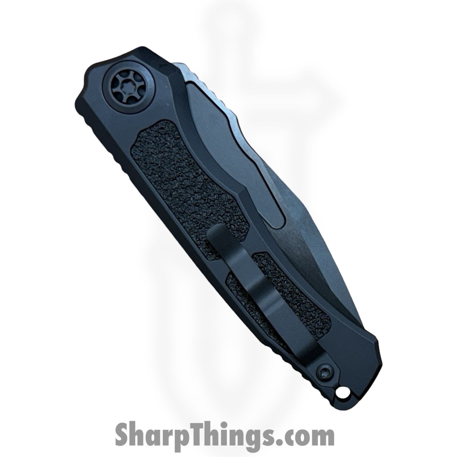 Heretic Knives - H000-6A-T - Wraith Tactical - Automatic Knife - CPM S35VN Coated Clip Point - Aluminum CF Bolster - Black - Image 5