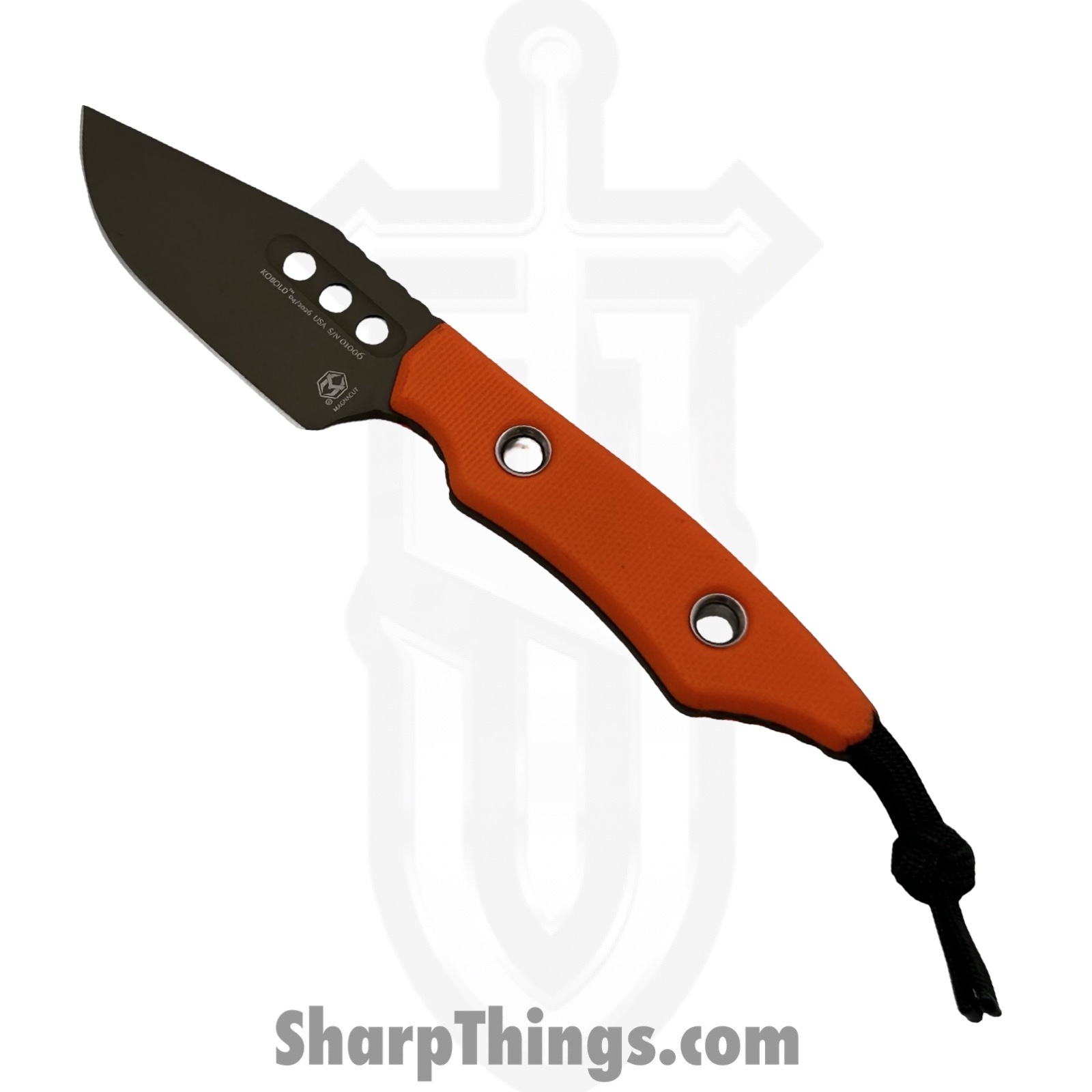 Heretic Knives - H065-18A-OG-G10 - Kobold - Fixed Blade Knife - CPM MagnaCut OD Green Clip Point - G10 - Orange