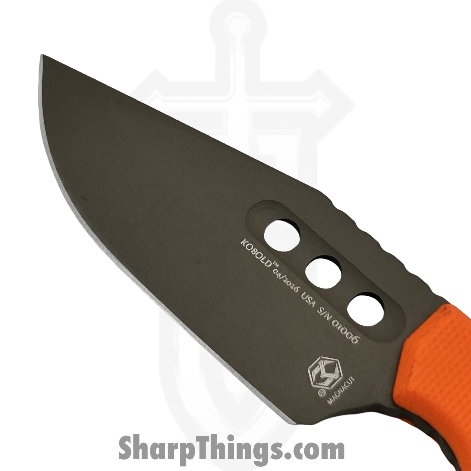 Heretic Knives - H065-18A-OG-G10 - Kobold - Fixed Blade Knife - CPM MagnaCut OD Green Clip Point - G10 - Orange - Image 3
