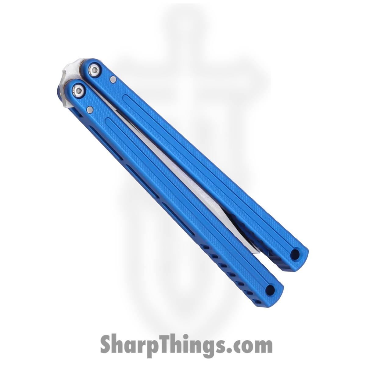 Squid Industries - KRGL-BW-MTBL - Krake Raken V3 Glide Edition - Balisong - AEB-L Satin Bowie - 7075 T6511 Aluminum - Blue - Image 5