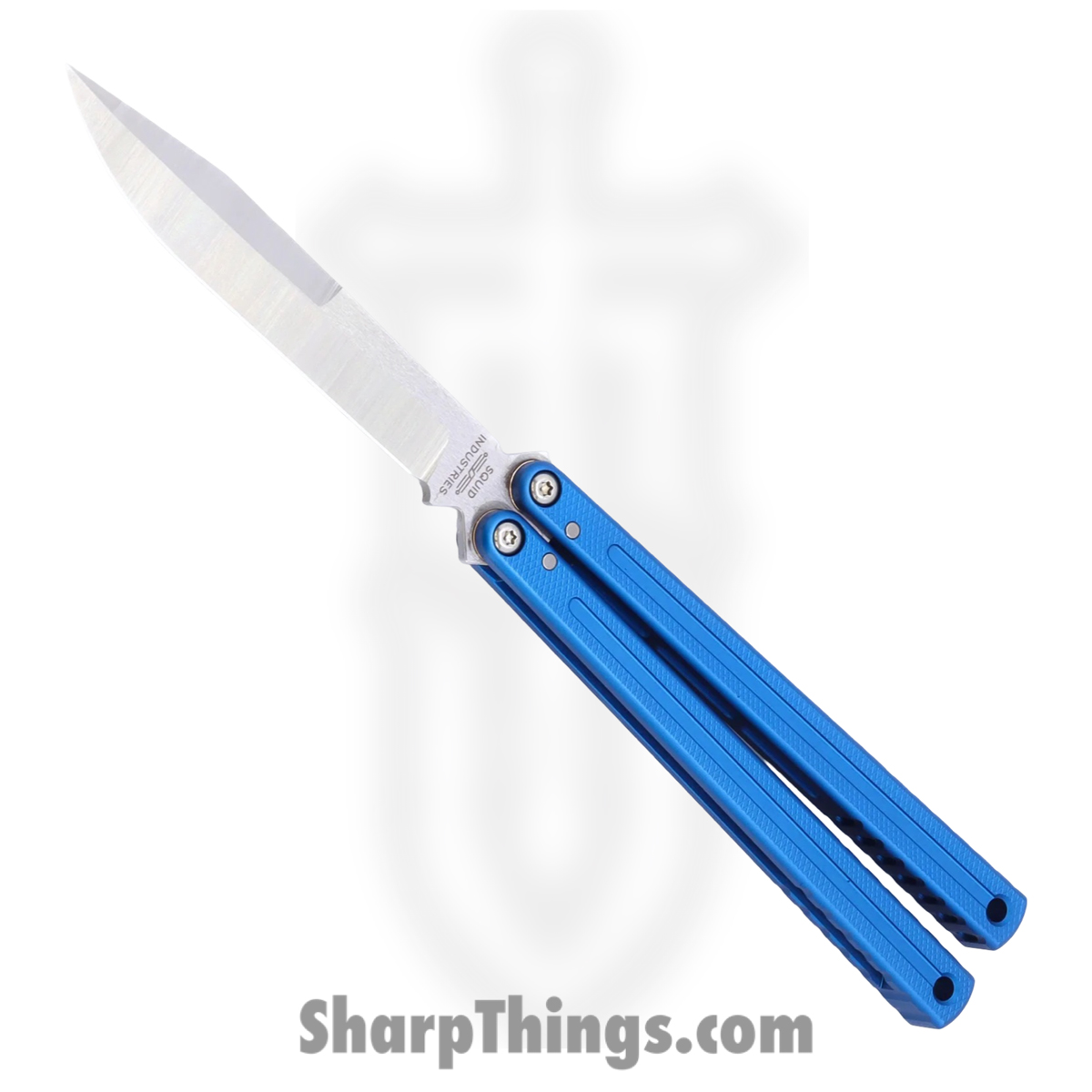 Squid Industries - KRGL-WH-MTBL - Krake Raken V3 Glide Edition - Balisong - AEB-L Satin Weehawk - 7075 T6511 Aluminum - Blue