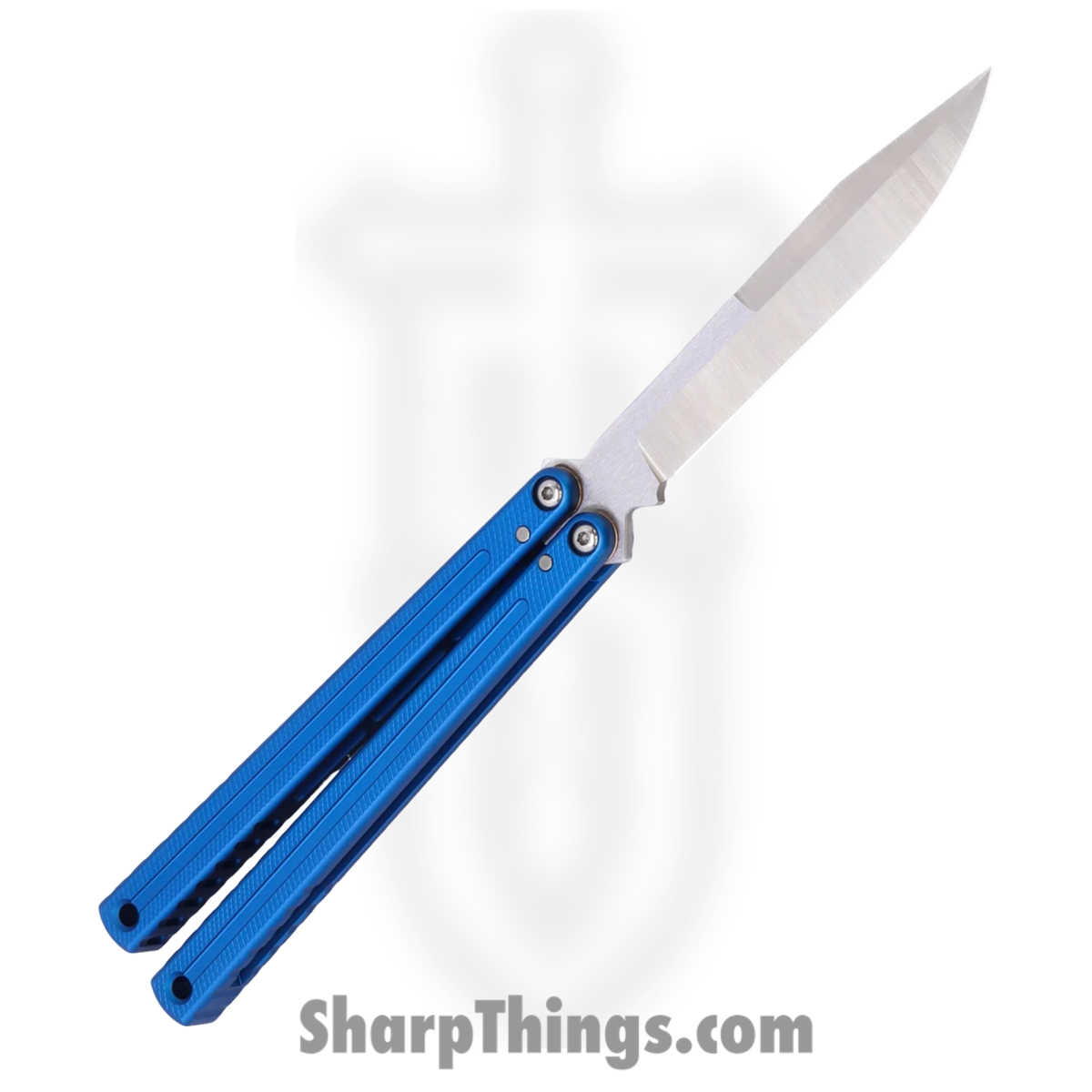 Squid Industries - KRGL-WH-MTBL - Krake Raken V3 Glide Edition - Balisong - AEB-L Satin Weehawk - 7075 T6511 Aluminum - Blue - Image 2