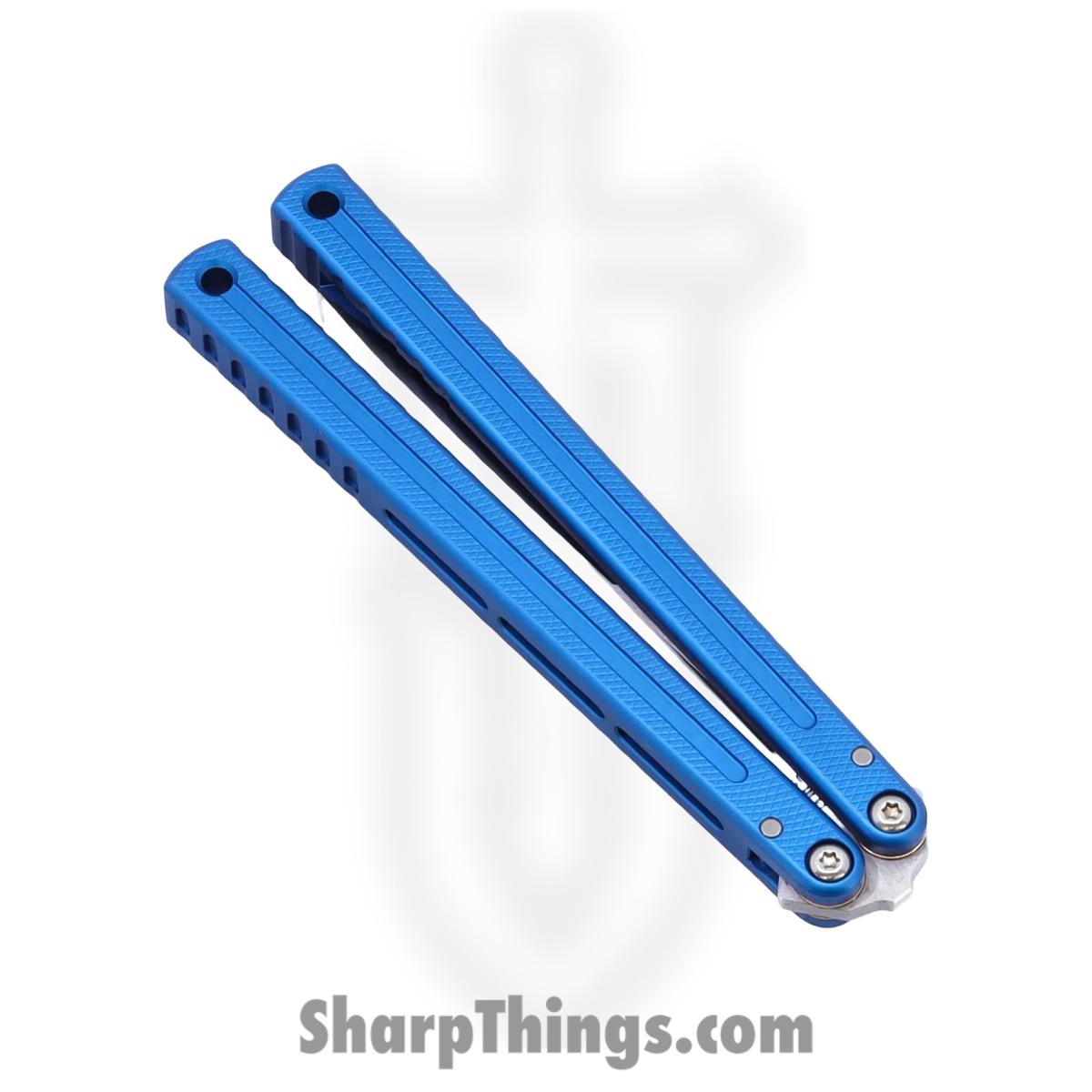 Squid Industries - KRGL-WH-MTBL - Krake Raken V3 Glide Edition - Balisong - AEB-L Satin Weehawk - 7075 T6511 Aluminum - Blue - Image 5