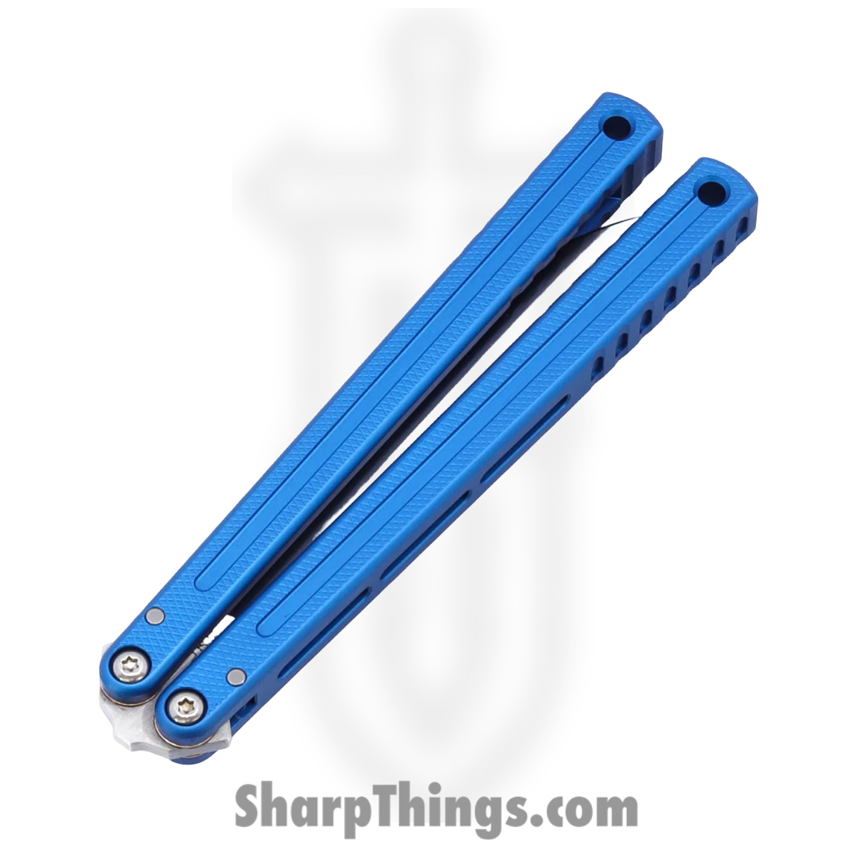 Squid Industries - KRGL-WH-MTBL - Krake Raken V3 Glide Edition - Balisong - AEB-L Satin Weehawk - 7075 T6511 Aluminum - Blue - Image 4