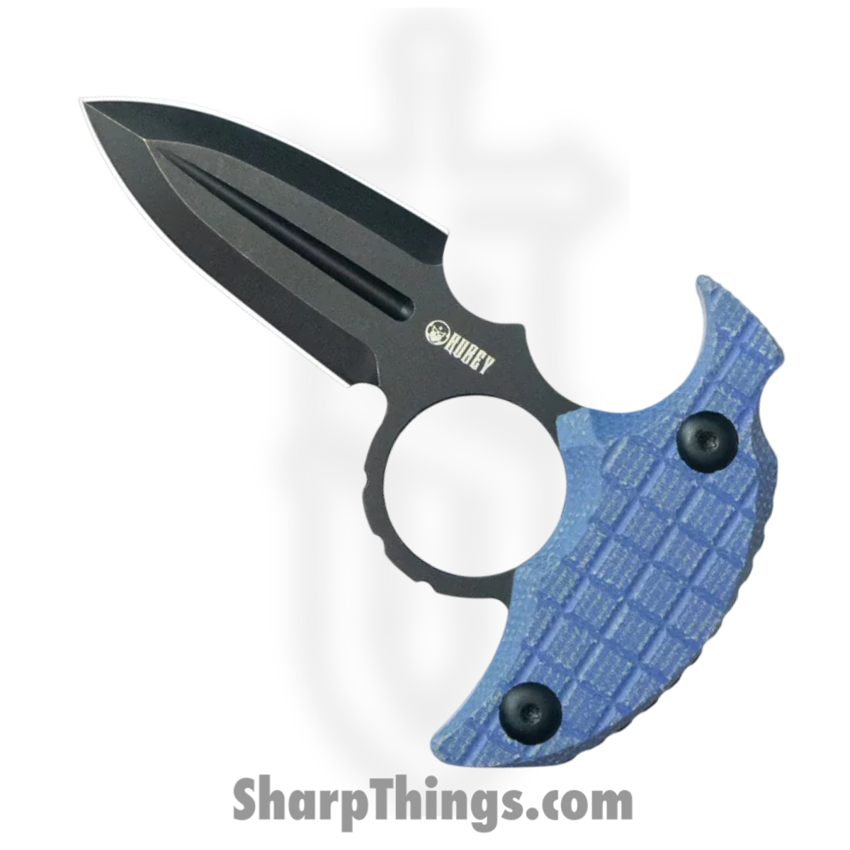 Kubey - KUB403C - Cavy - Fixed Blade Knife - 14C28N Blackwash Spear Point - Micarta - Blue