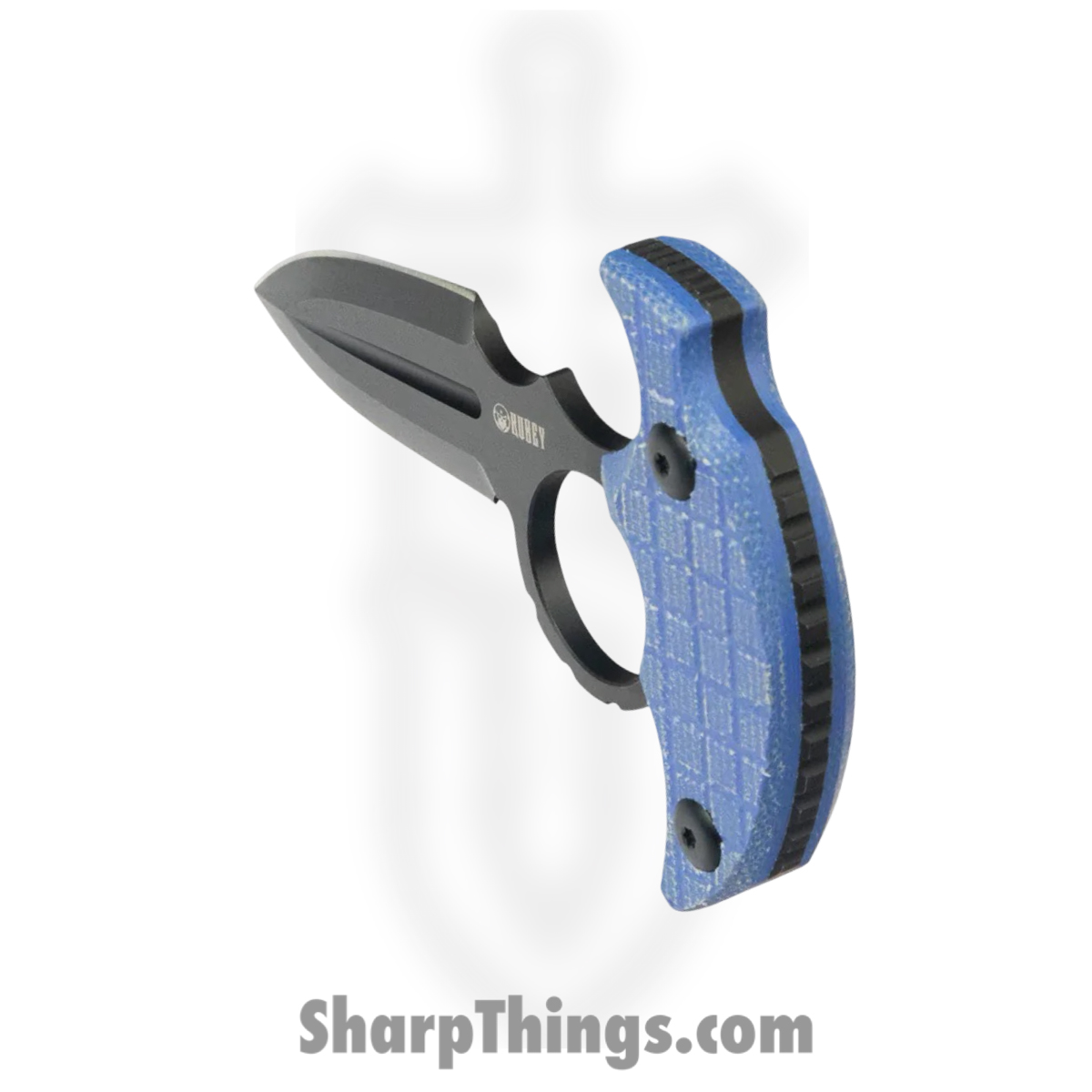 Kubey - KUB403C - Cavy - Fixed Blade Knife - 14C28N Blackwash Spear Point - Micarta - Blue - Image 3
