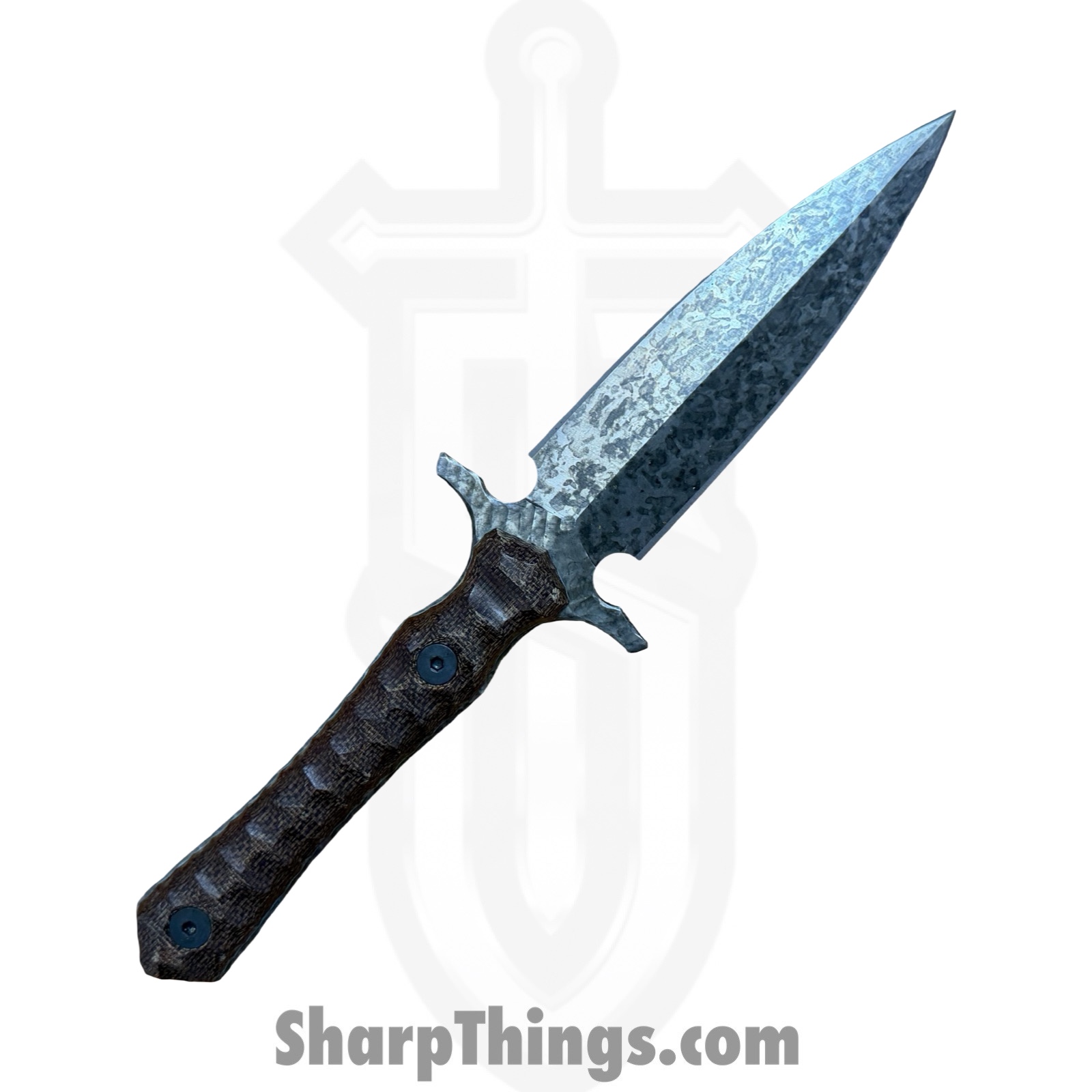 Lex Rex - LEXBS26003 - Blood Oath - Fixed Blade Knife - 80crv2 Mustard Patina Dagger - Canvas Micarta - Brown - Image 2