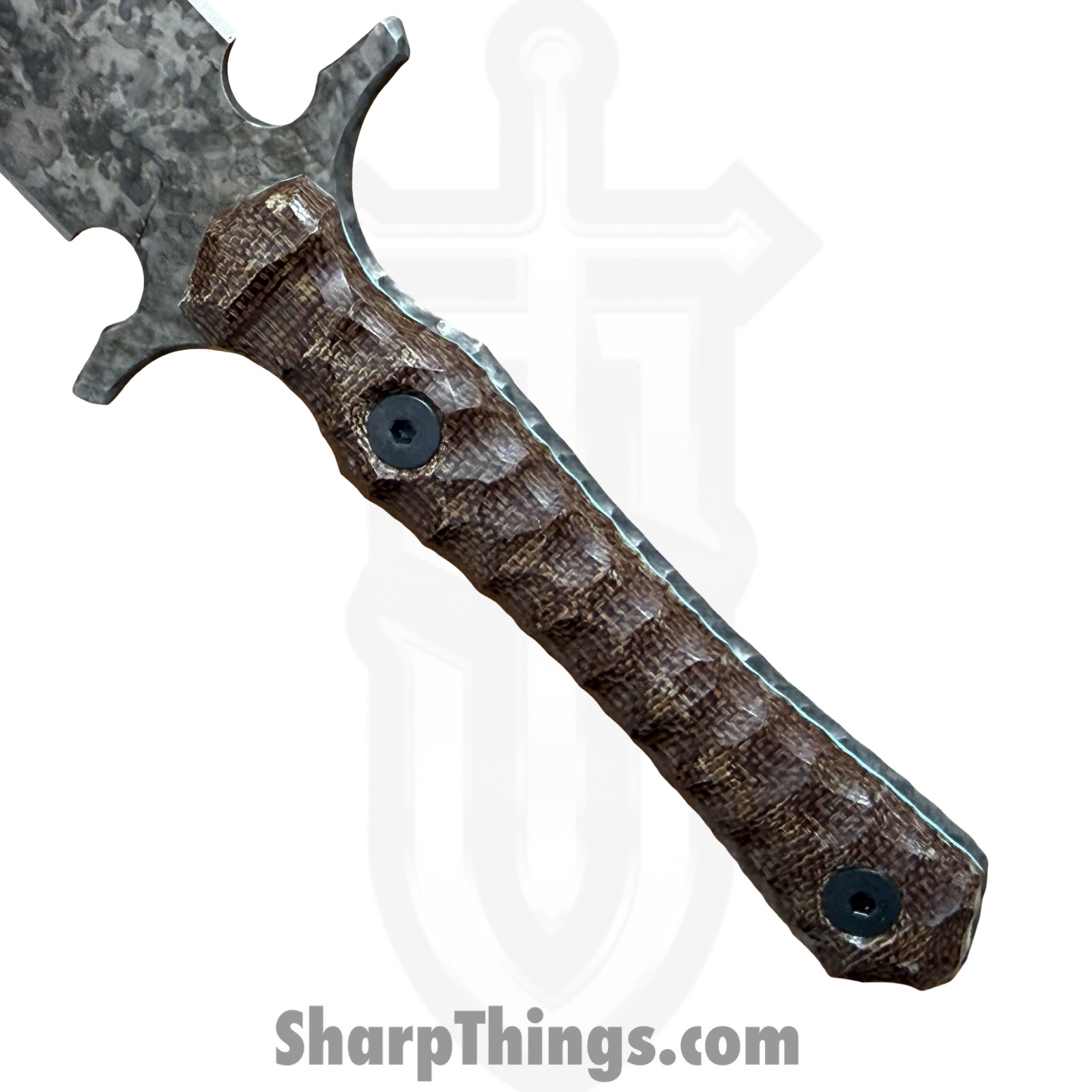 Lex Rex - LEXBS26003 - Blood Oath - Fixed Blade Knife - 80crv2 Mustard Patina Dagger - Canvas Micarta - Brown - Image 5