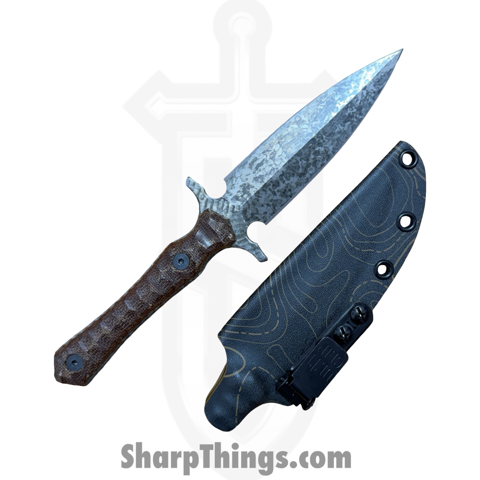 Lex Rex - LEXBS26003 - Blood Oath - Fixed Blade Knife - 80crv2 Mustard Patina Dagger - Canvas Micarta - Brown - Image 8
