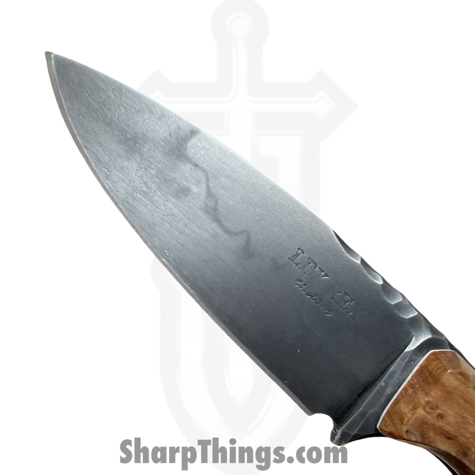 Lex Rex - LEXBS26006 - Cowboy - Fixed Blade Knife - W2 Steel Stonewash Drop Point - Cherry Burl Truestone Buckeye Burl - Brown Turquoise - Image 4