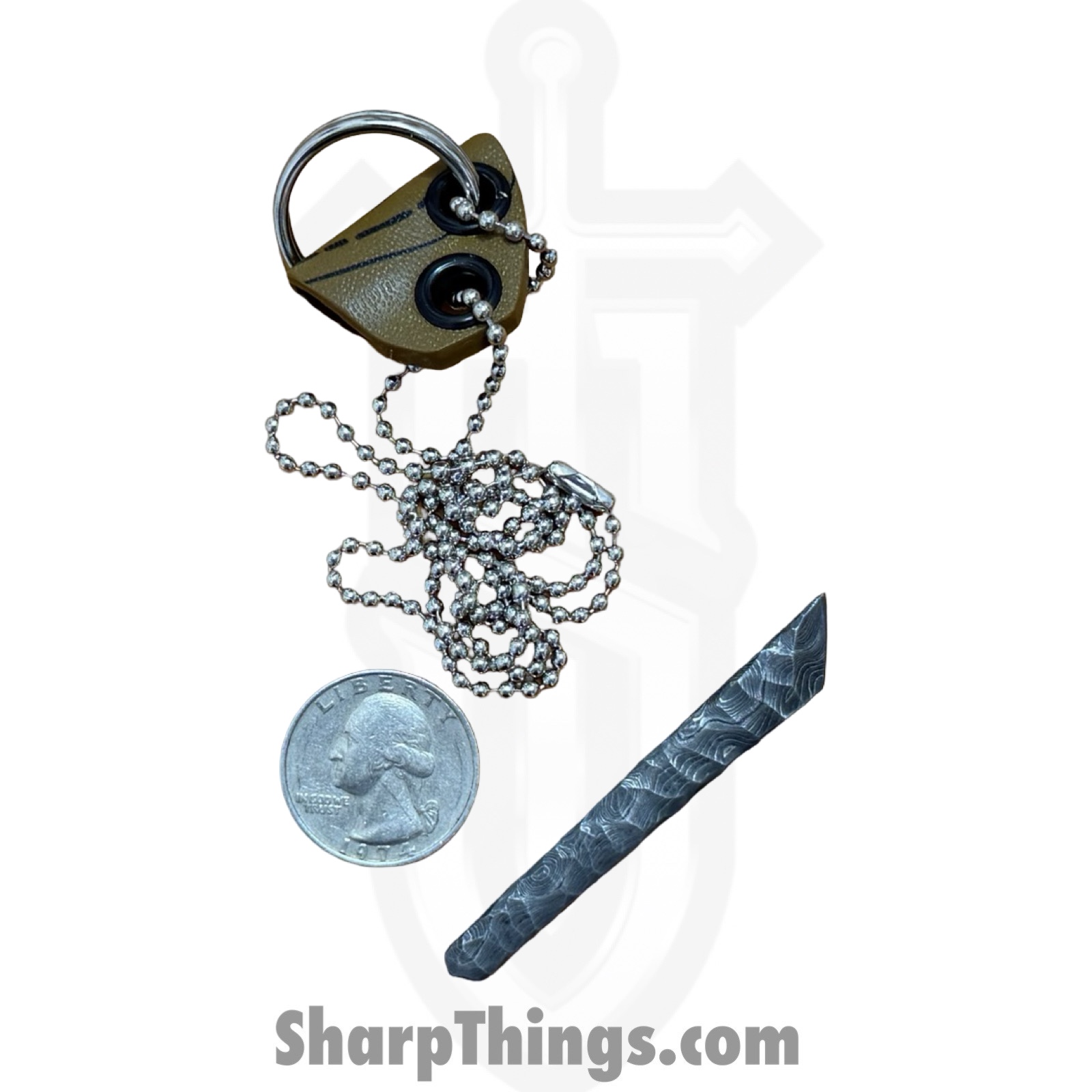 Lex Rex - LEXBS26008-2 - Keychain Scraps - Fixed Blade Knife - Damascus Kiridashi - Skeletonized - Brown - Image 5