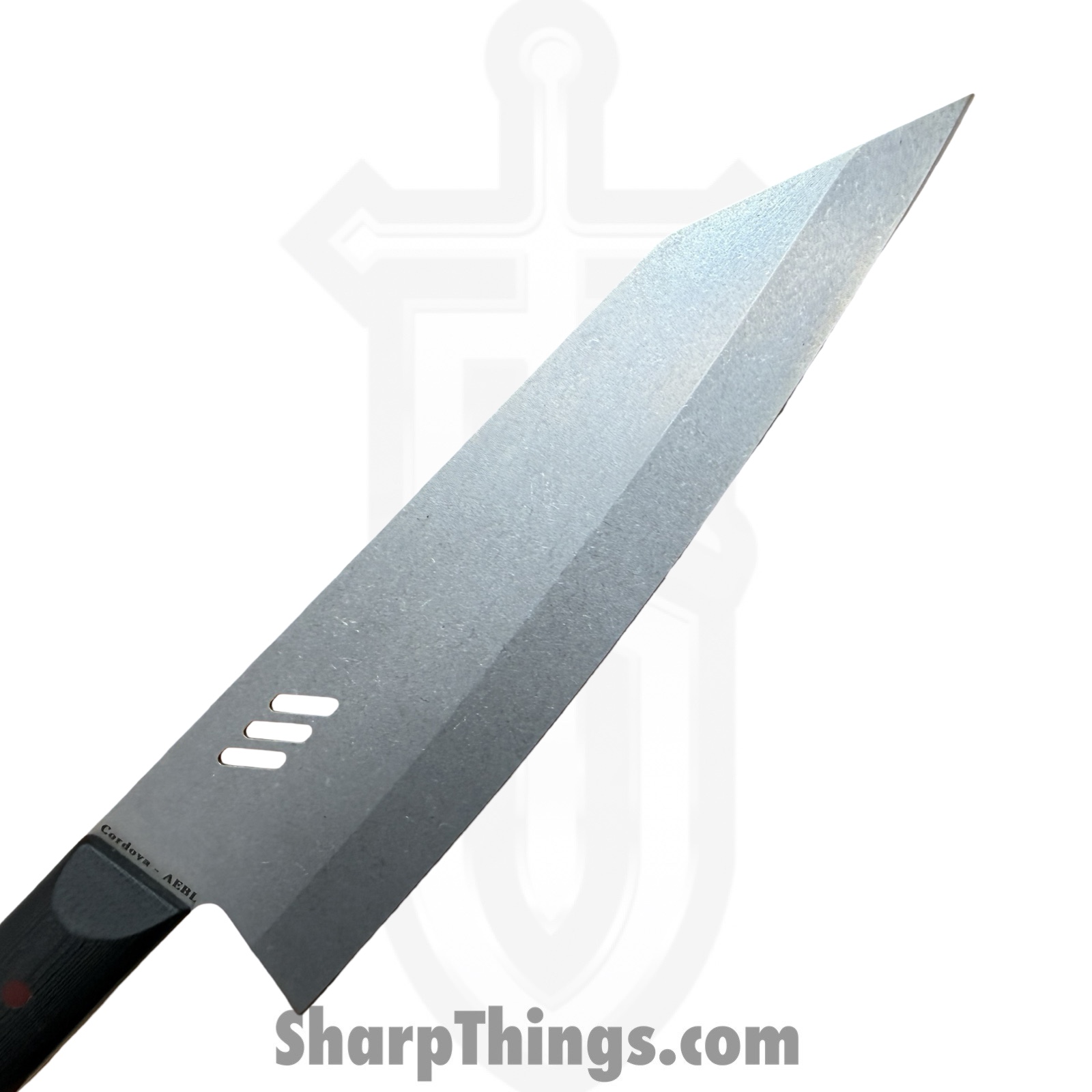 Millit Knives - MILIBS2602 - Cordova 8in and 5in Kitchen Set - Fixed Blade Knife - AEBL Stonewash Chef - G10 - Black|Red - Image 10
