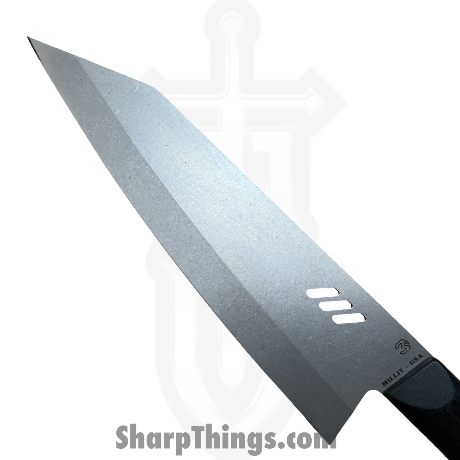 Millit Knives - MILIBS2602 - Cordova 8in and 5in Kitchen Set - Fixed Blade Knife - AEBL Stonewash Chef - G10 - Black|Red - Image 9