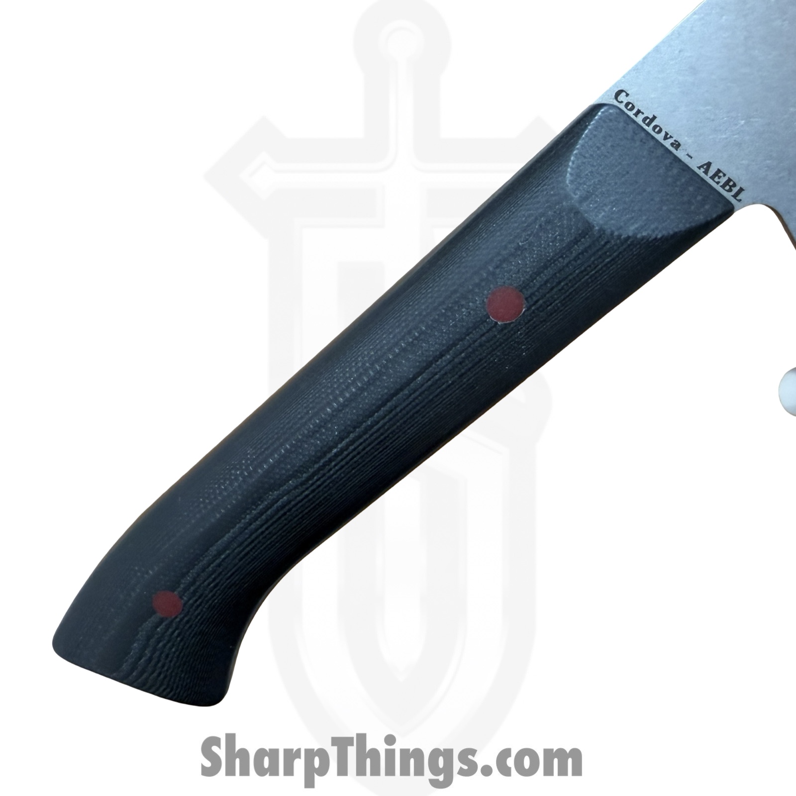 Millit Knives - MILIBS2602 - Cordova 8in and 5in Kitchen Set - Fixed Blade Knife - AEBL Stonewash Chef - G10 - Black|Red - Image 7