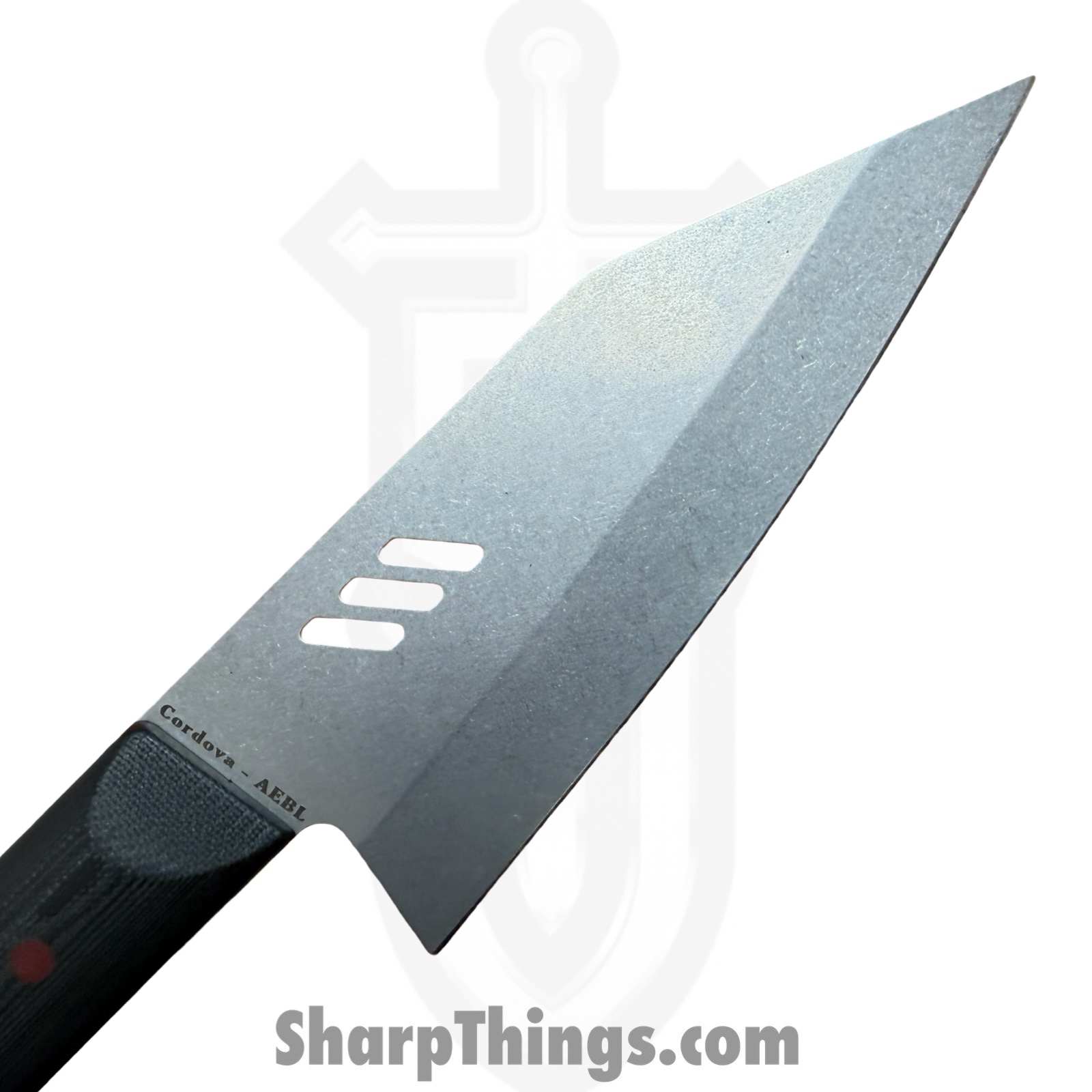 Millit Knives - MILIBS2602 - Cordova 8in and 5in Kitchen Set - Fixed Blade Knife - AEBL Stonewash Chef - G10 - Black|Red - Image 6