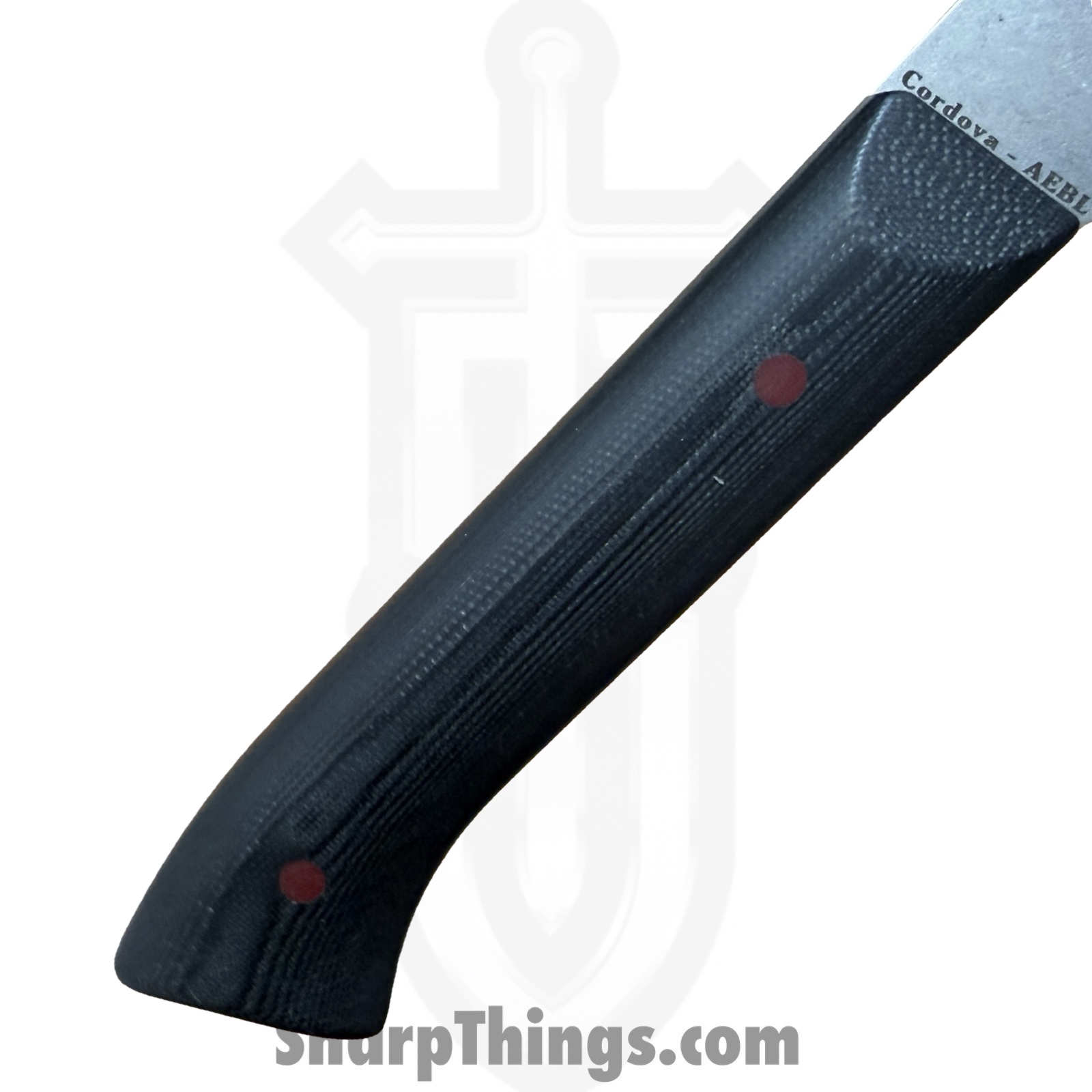 Millit Knives - MILIBS2602 - Cordova 8in and 5in Kitchen Set - Fixed Blade Knife - AEBL Stonewash Chef - G10 - Black|Red - Image 3