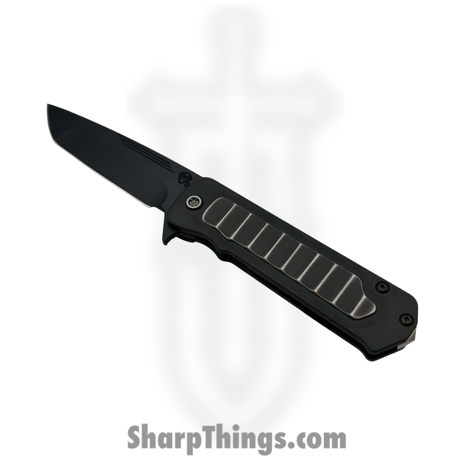 Medford Knife and Tool - MK140SPT-30PV-TPCP-BN - TFF-4 - Folding Knife - S35VN Coated Tanto - "Gatorbelly Inlay" Titanium - Black