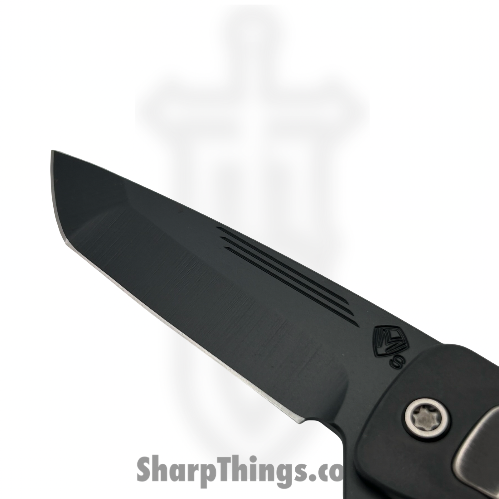 Medford Knife and Tool - MK140SPT-30PV-TPCP-BN - TFF-4 - Folding Knife - S35VN Coated Tanto - "Gatorbelly Inlay" Titanium - Black - Image 6