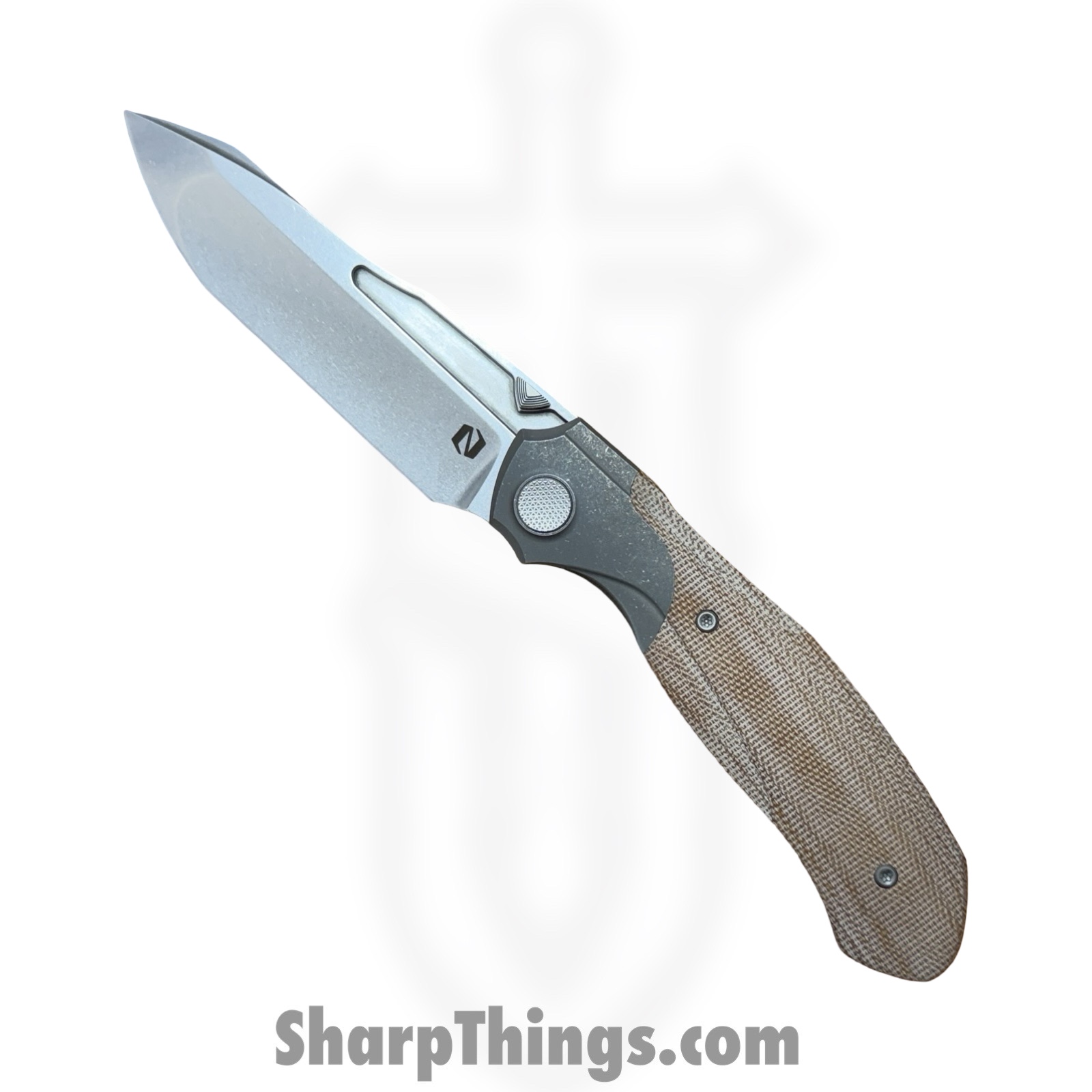 Null Knives - NULLBS2601 - Vandal - Folding Knife - Vanax SuperClean Stonewash Tanto - Micarta - Natural